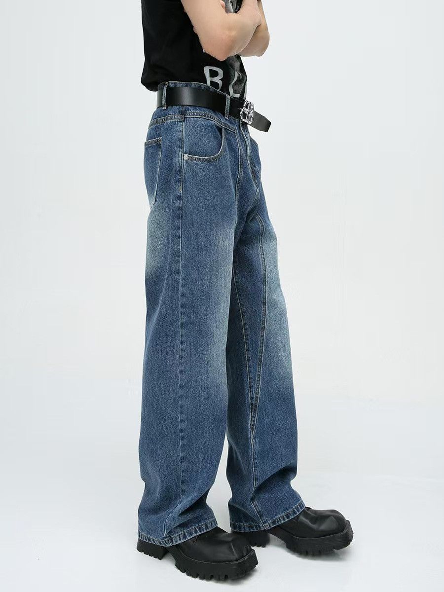 Japanese Brand × Jean Street Spliced Line Straight Jeans Size US 32 / EU 48 - 3 Thumbnail