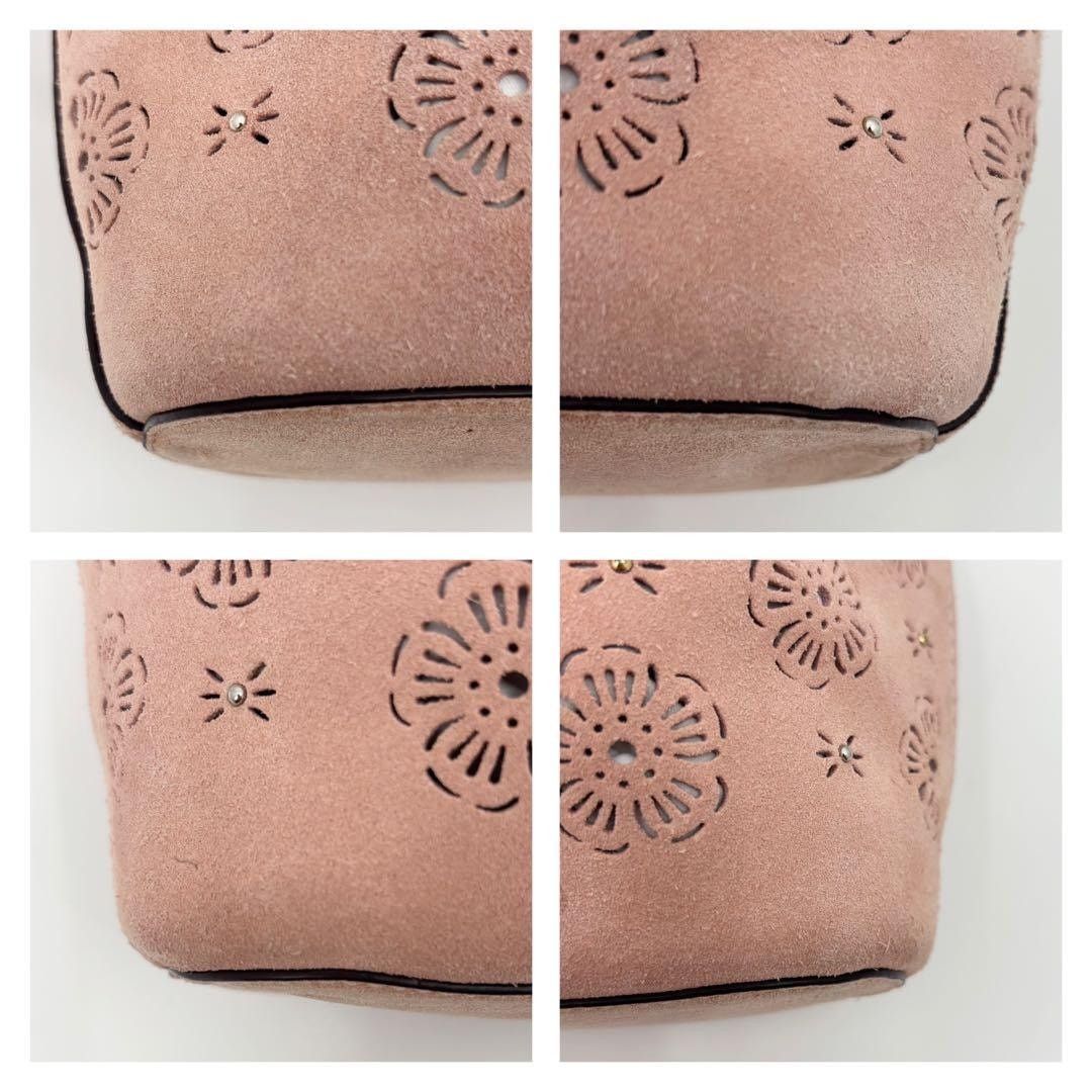Coach Y2K Tea Rose Coach Suede Bucket Mini Bag Blush Size ONE SIZE - 15 Thumbnail