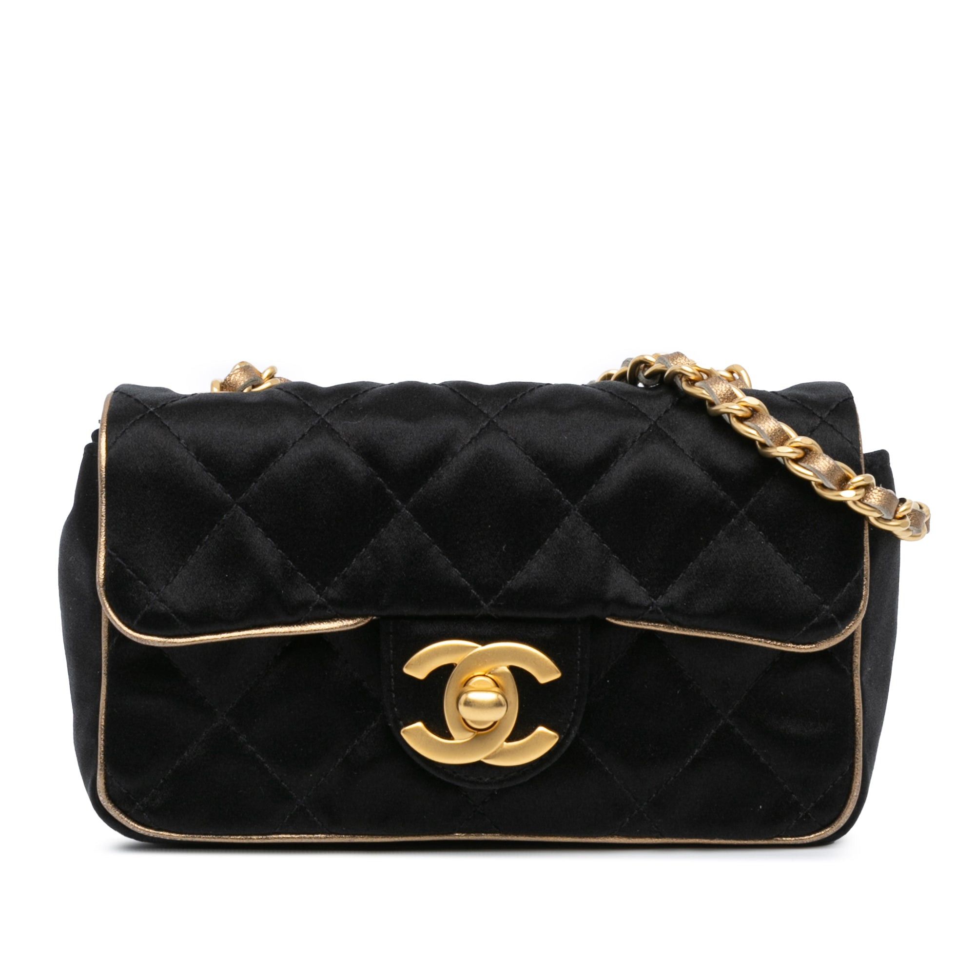 Chanel Chanel Extra Mini Quilted Satin Flap Black Size ONE SIZE - 1 Thumbnail