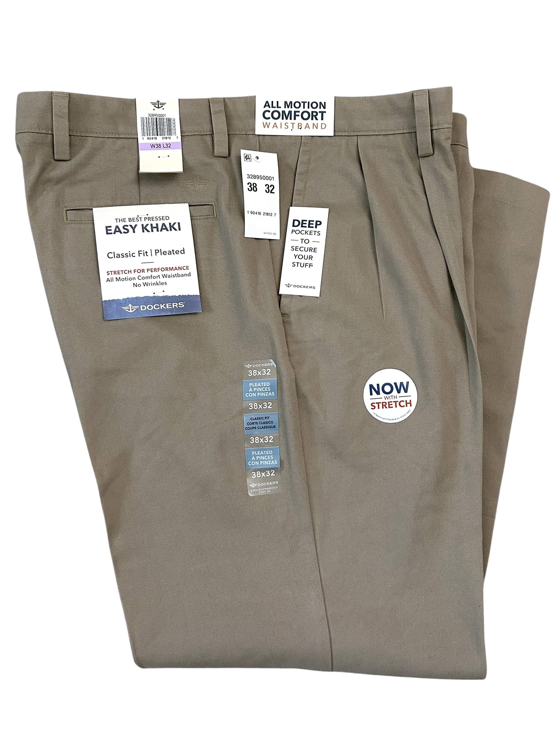 Dockers Dockers Size 38x32 Classic Fit Pleated Front Pants Beige Size US 38 / EU 54 - 8 Thumbnail