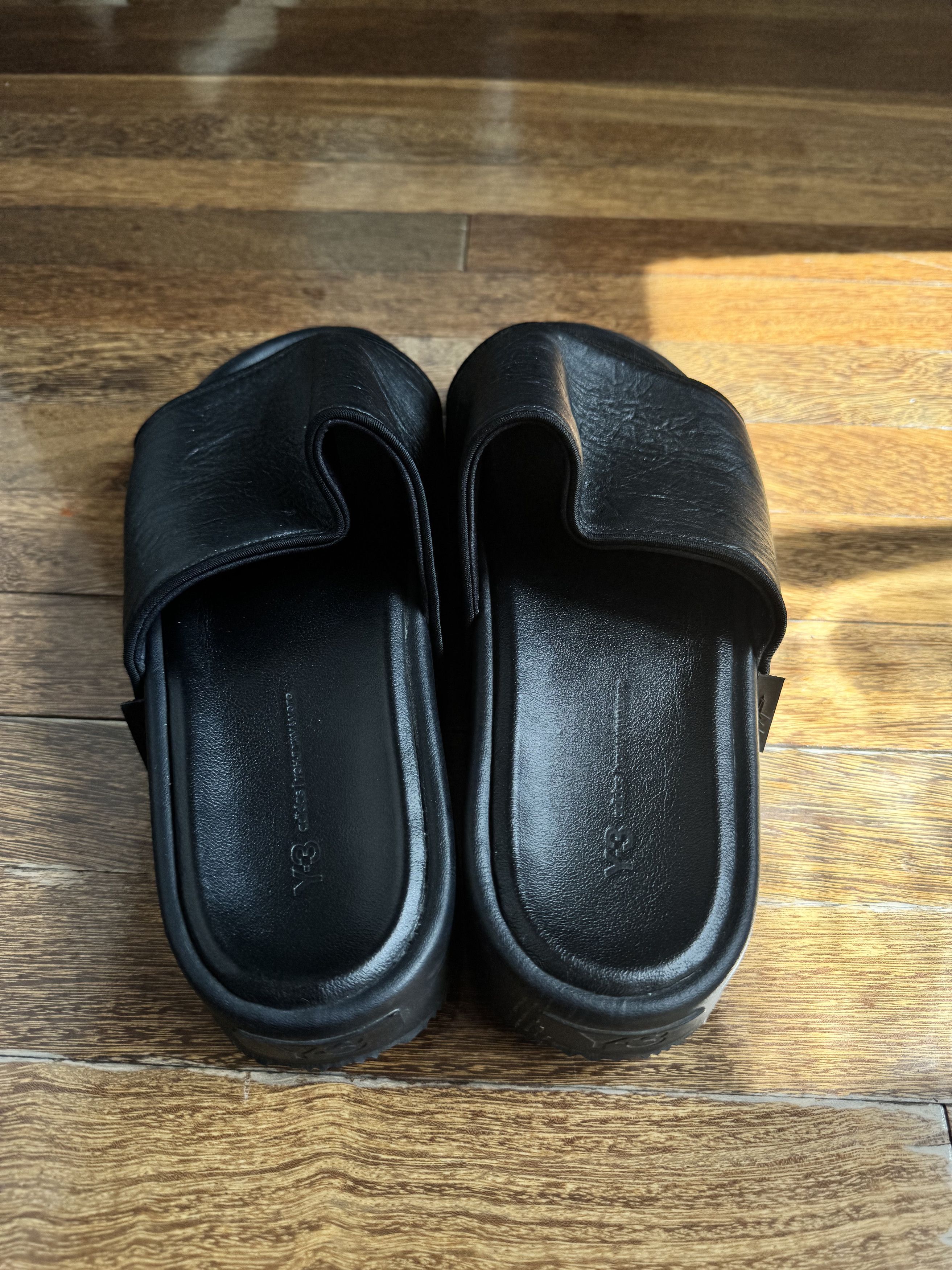 Y-3 Y-3 Plain Leather Slides Size US 11 / EU 44 - 4 Thumbnail