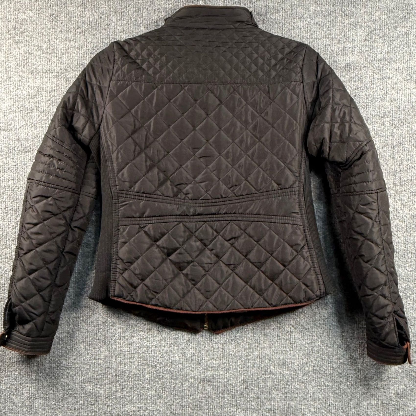 Vintage Love Tree Puffer Jacket Coat Womens Small Quilted Slim Fit Black Wool? Size S / US 4 / IT 40 - 2 Thumbnail