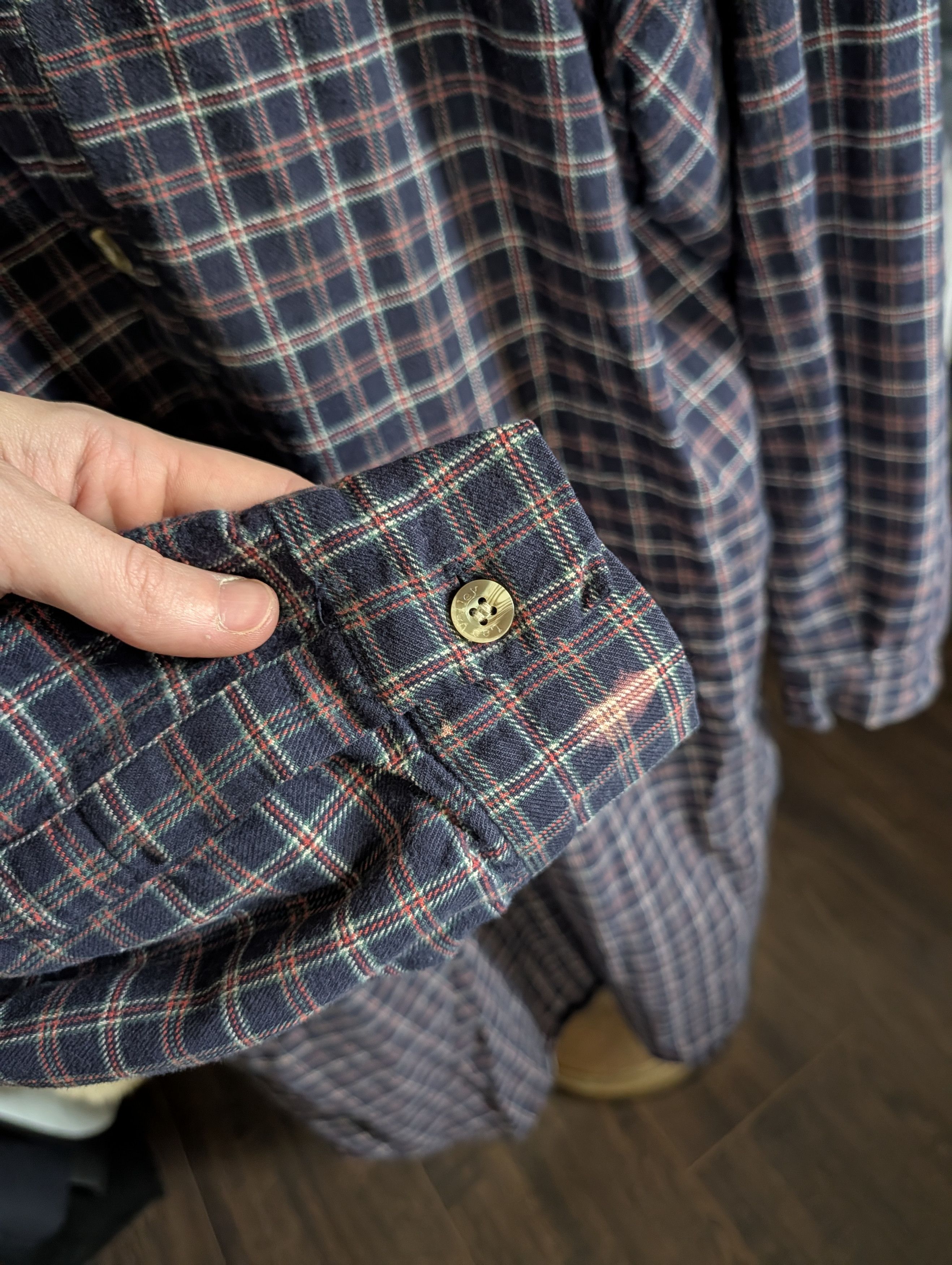 Lee LEE VALLEY IRELAND Vtg cotton flannel long Henley grandpa Size US XL / EU 56 / 4 - 5 Thumbnail