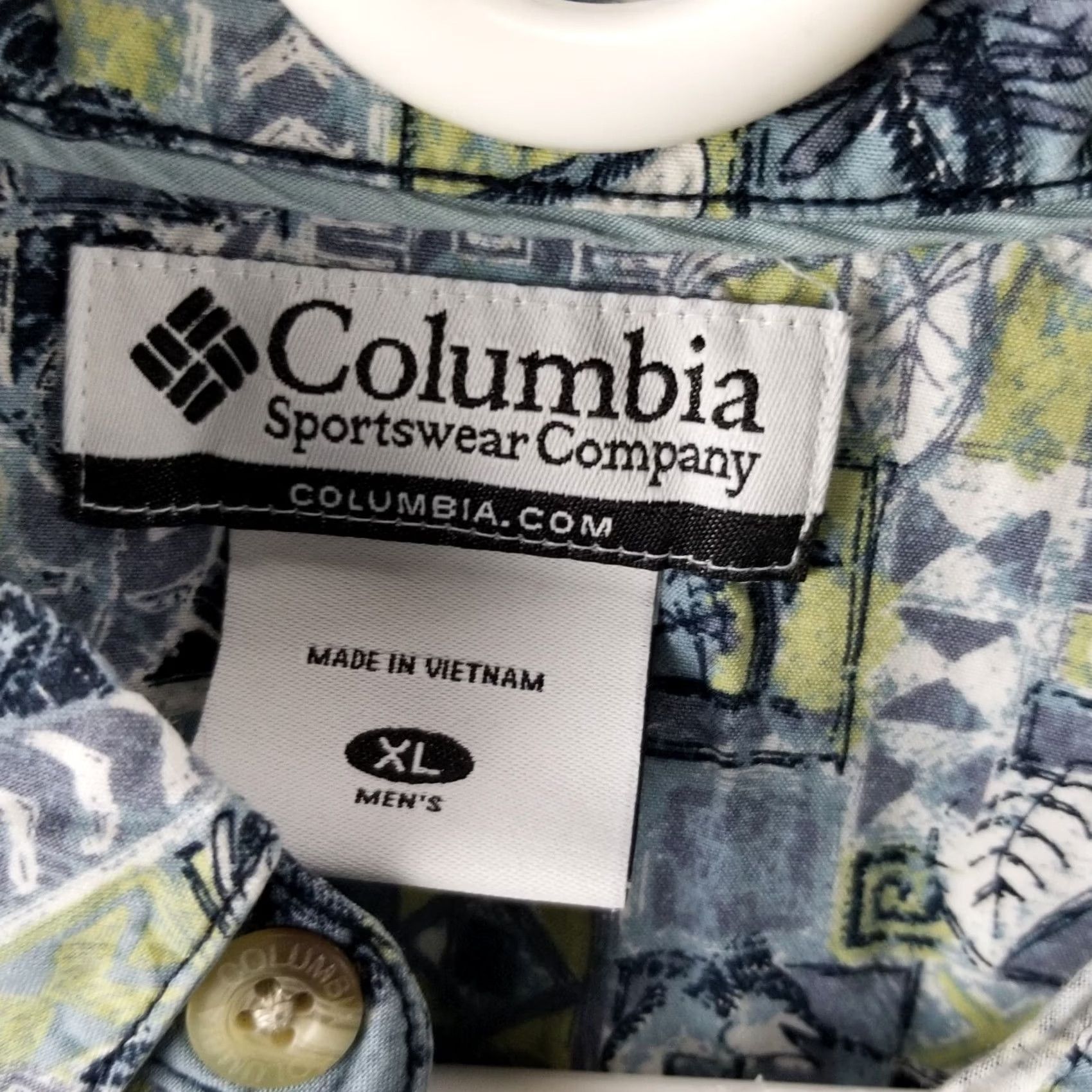 Vintage Columbia Fishing Shirt Men XL All Over Print Tuna Floral Hawaiian Button Up Size US XL / EU 56 / 4 - 3 Thumbnail