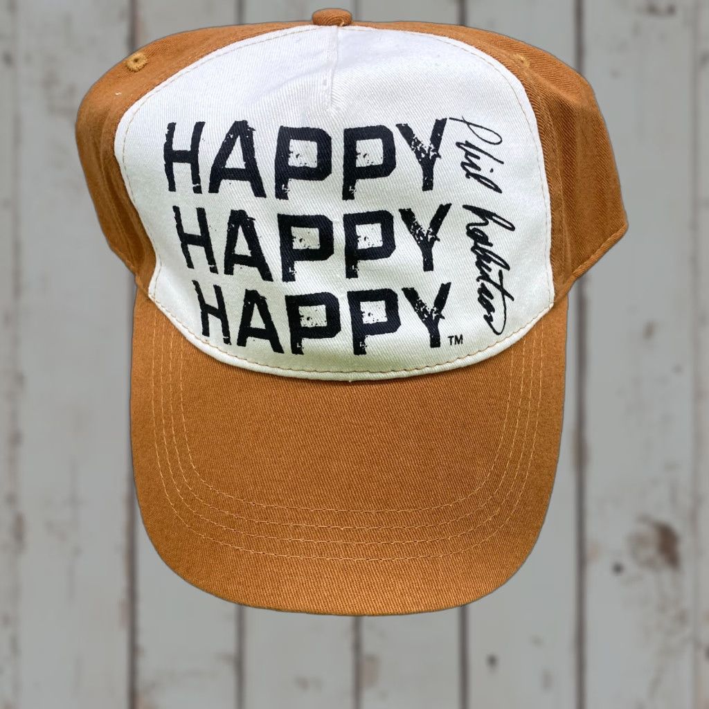 Vintage NWT Duck Dynasty Cap Hat Happy Happy Happy Adjustable Baseball Cap Men Brown/White Cotton One Size Size ONE SIZE - 1 Thumbnail