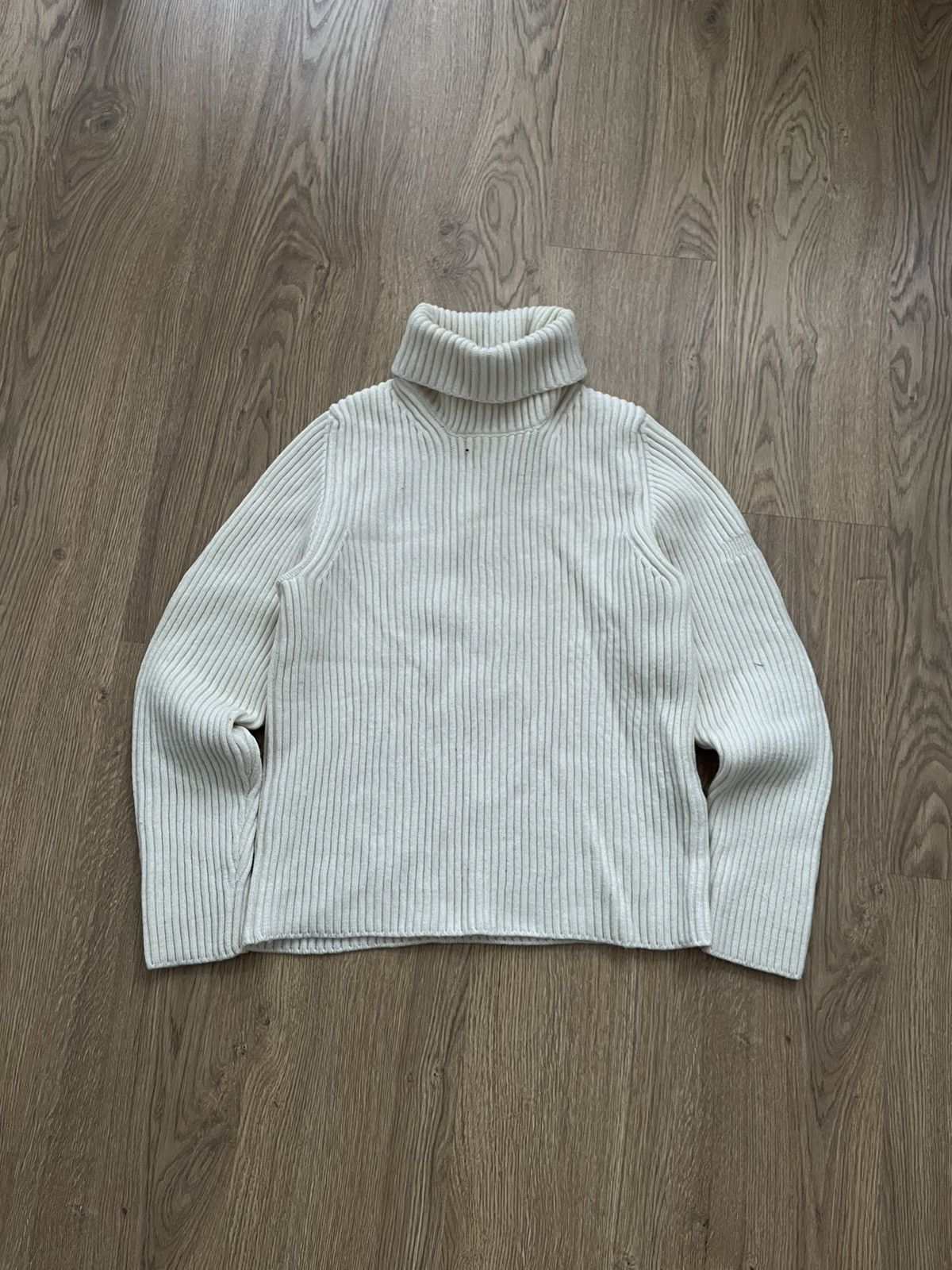 image of Cashmere Wool Stone Island Wool Sweater Heavy Knit , Old Money , Luxury in Beige, Men's (Size Small