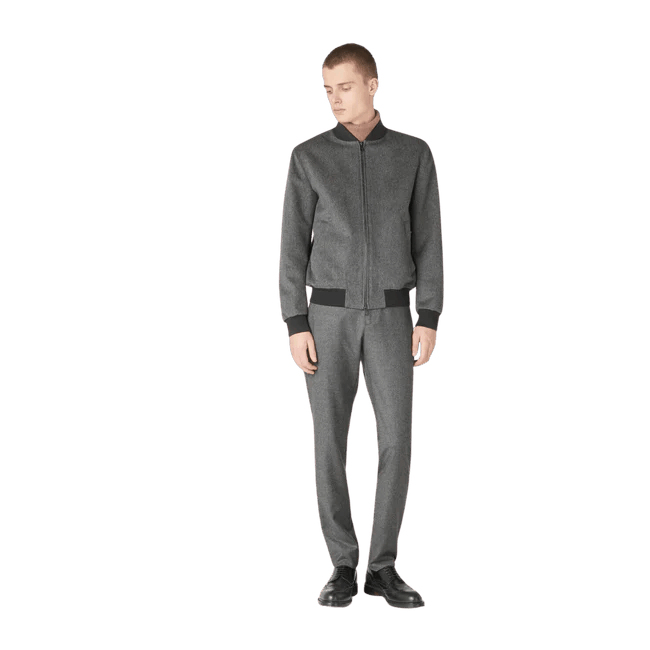Loro Piana o1w1db10725 FAM5076 LP Ivy Bomber Jacket in Gray Melange Size US XL / EU 56 / 4 - 5 Thumbnail