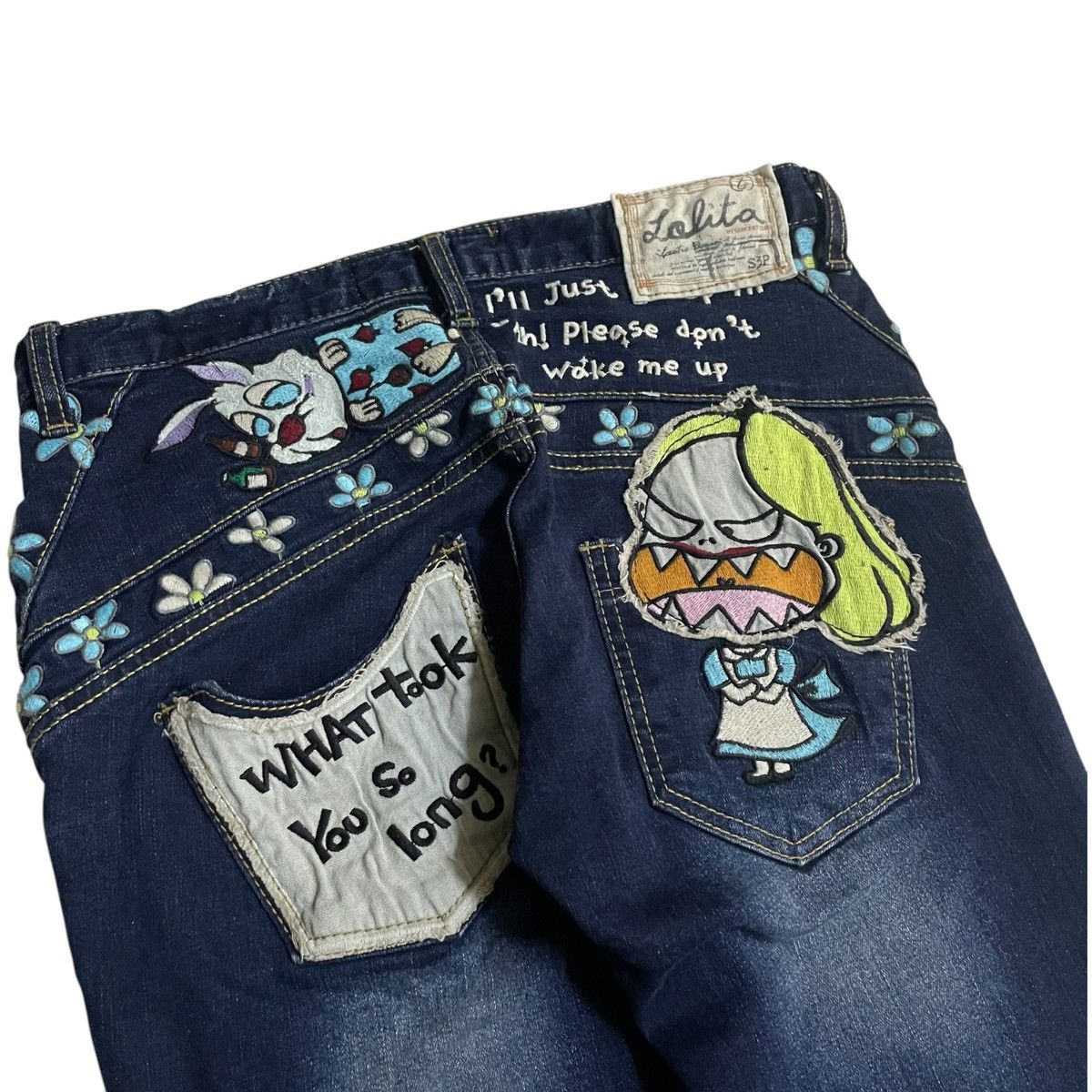 Japanese Brand YOSHITOMO NARA ALICE IN WONDERLAND DENIM Size US 30 / EU 46 - 9 Thumbnail