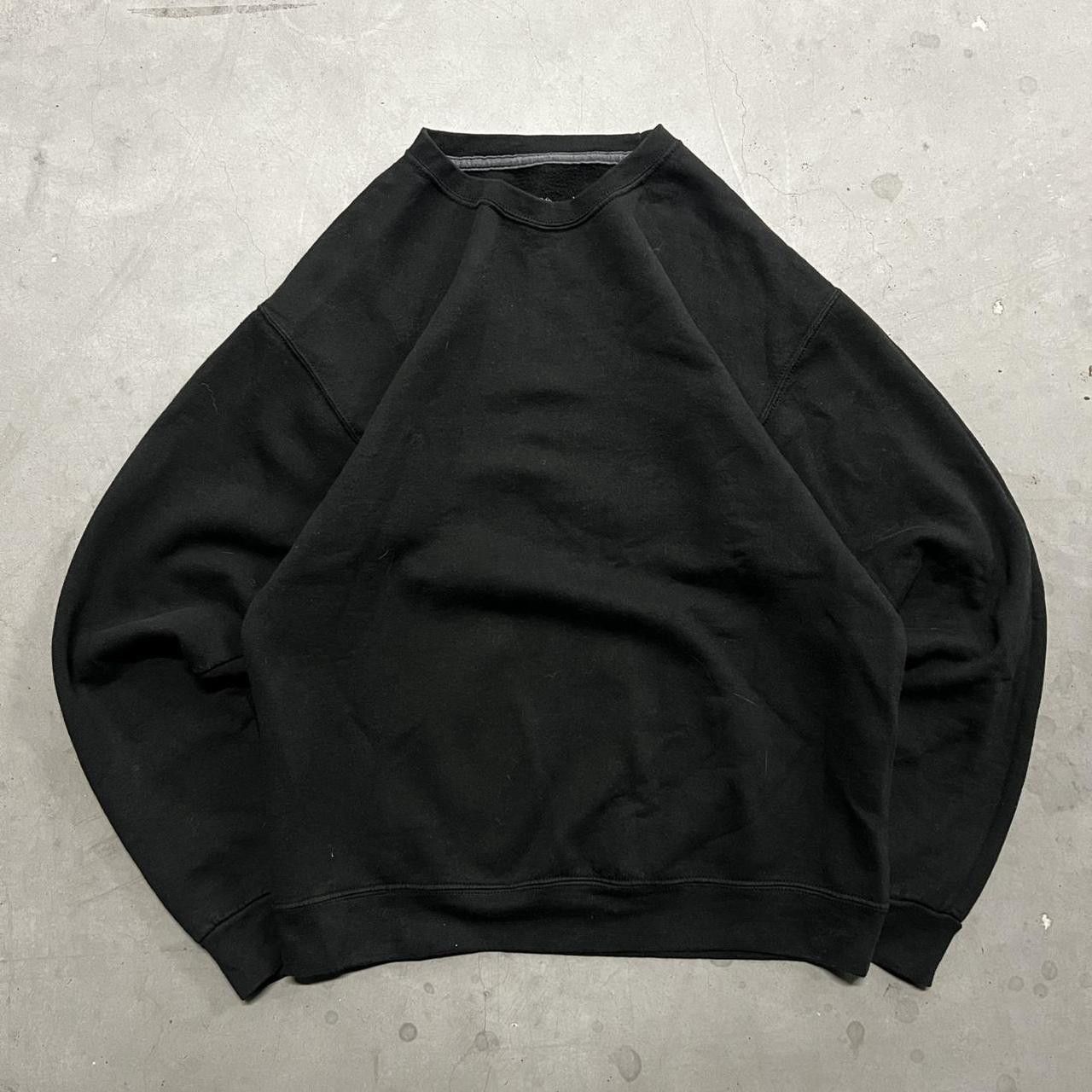 Vintage Vintage Y2K Blank Black Minimalist Essential Sweatshirt! Size US M / EU 48-50 / 2 - 1 Thumbnail