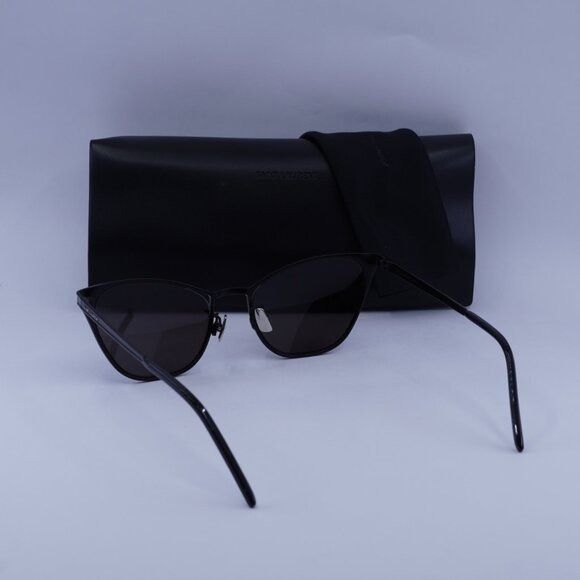 Saint Laurent Paris Saint Laurent SL409 002 Sunglasses Black Cat Eye Frame Size ONE SIZE - 8 Thumbnail