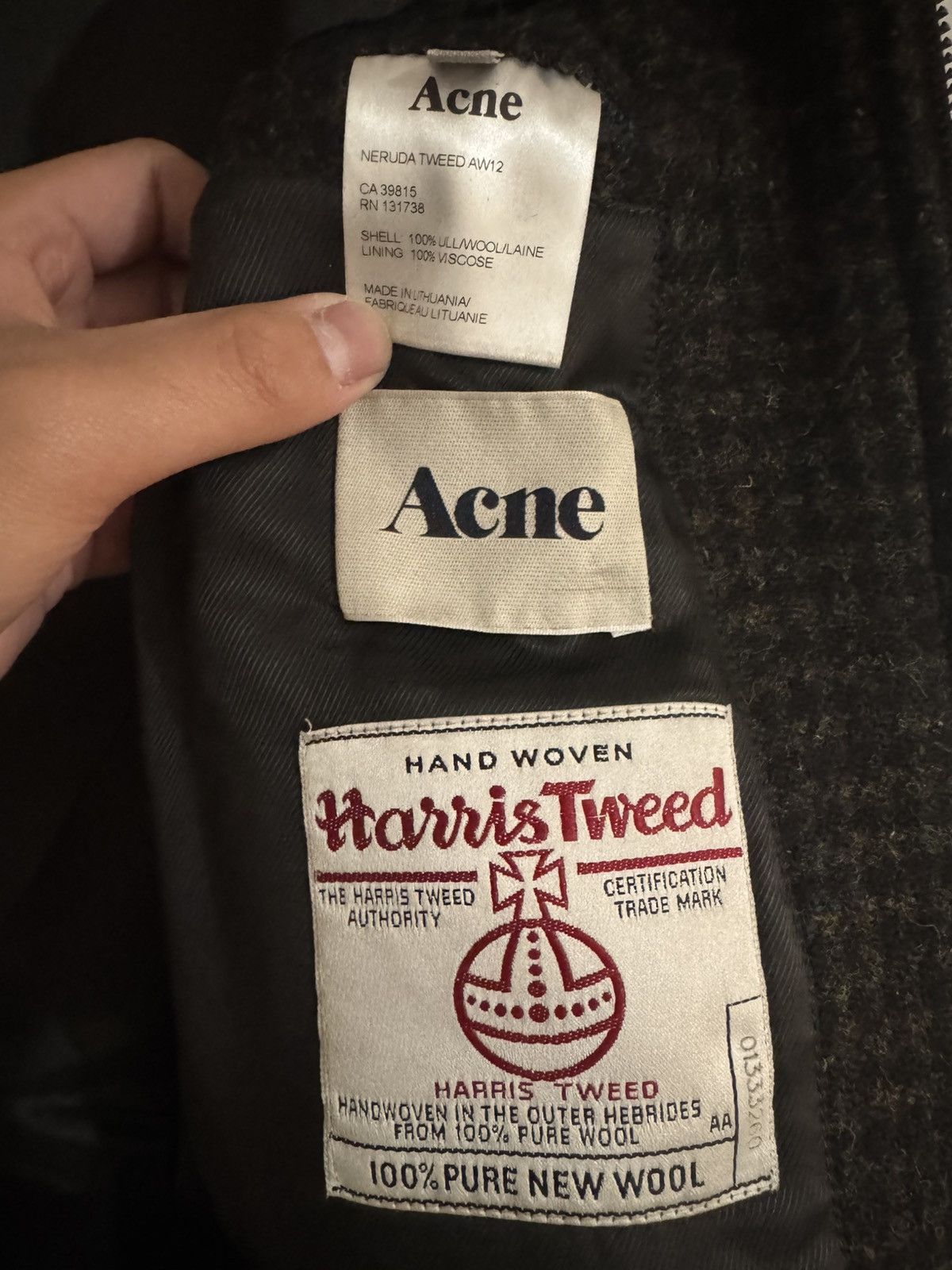 Acne Studios Acne Studios Cropped Wool Tweed Jacket Size US S / EU 44-46 / 1 - 3 Thumbnail