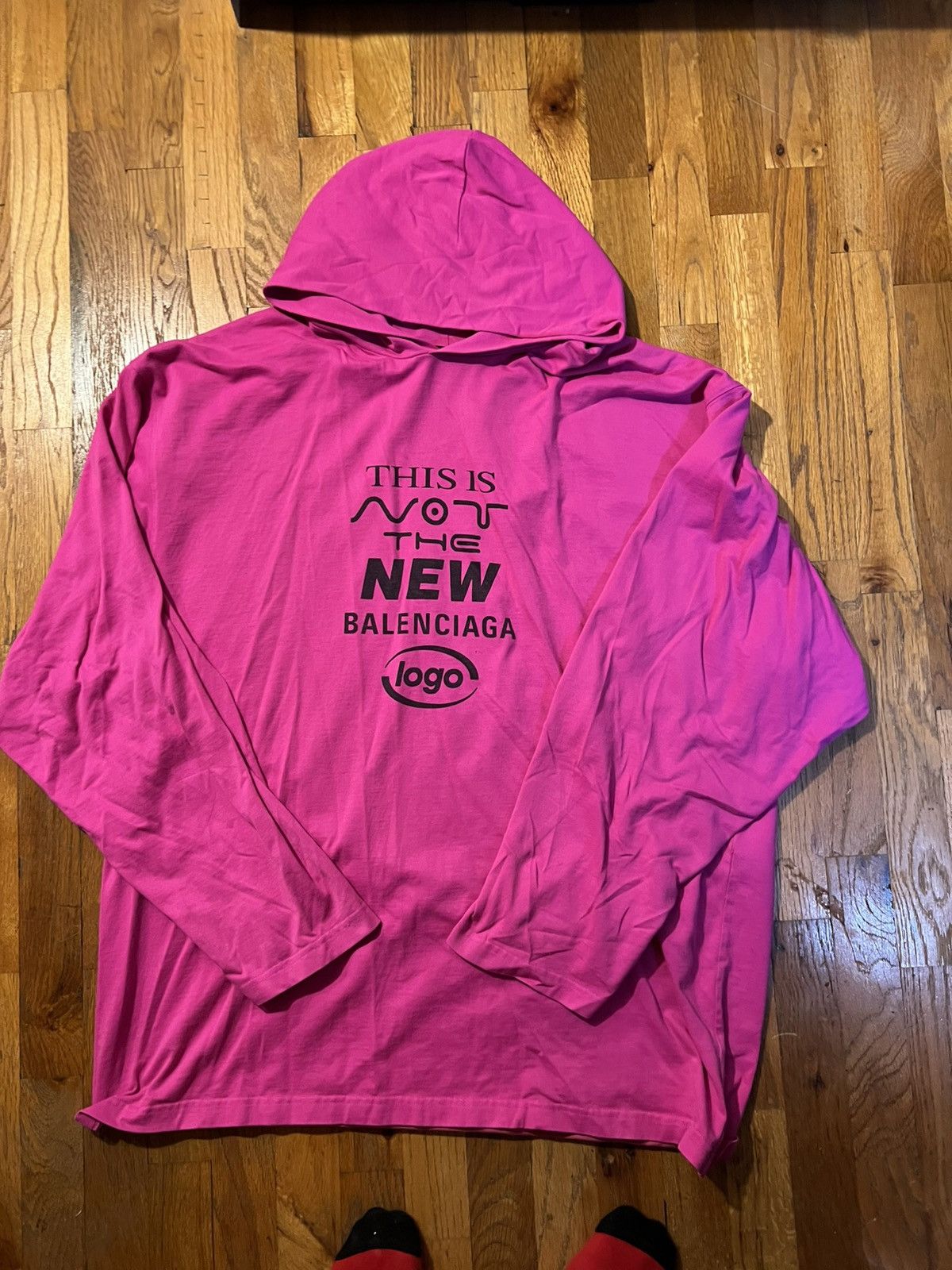 Balenciaga This is Not The New Balenciaga Logo oversized Hooded Shirt Size US S / EU 44-46 / 1 - 1 Thumbnail