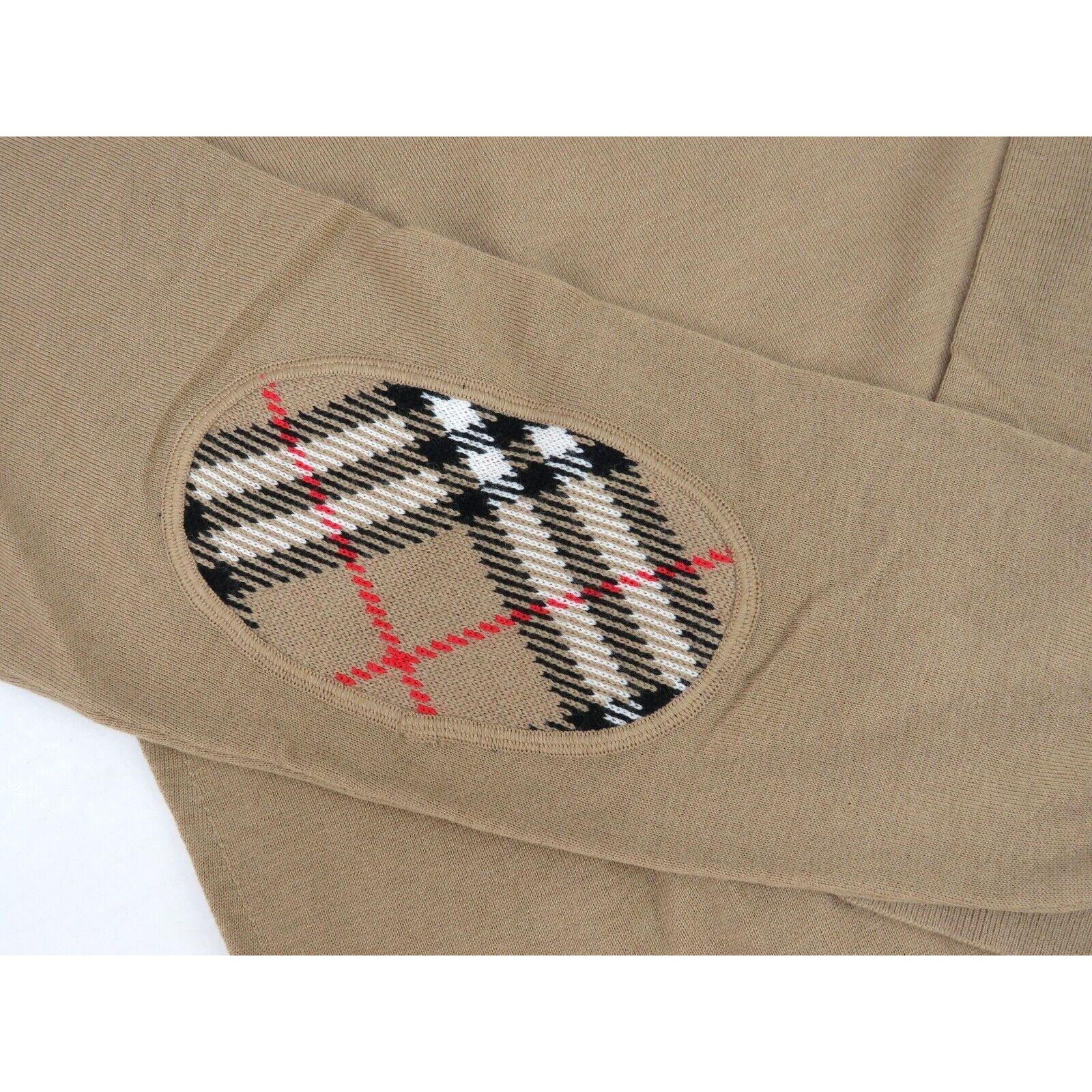 Burberry BEMPTON CAMEL WOOL ELBOW CHECK PATCHES PULLOVER SWEATER M Size M / US 6-8 / IT 42-44 - 6 Thumbnail