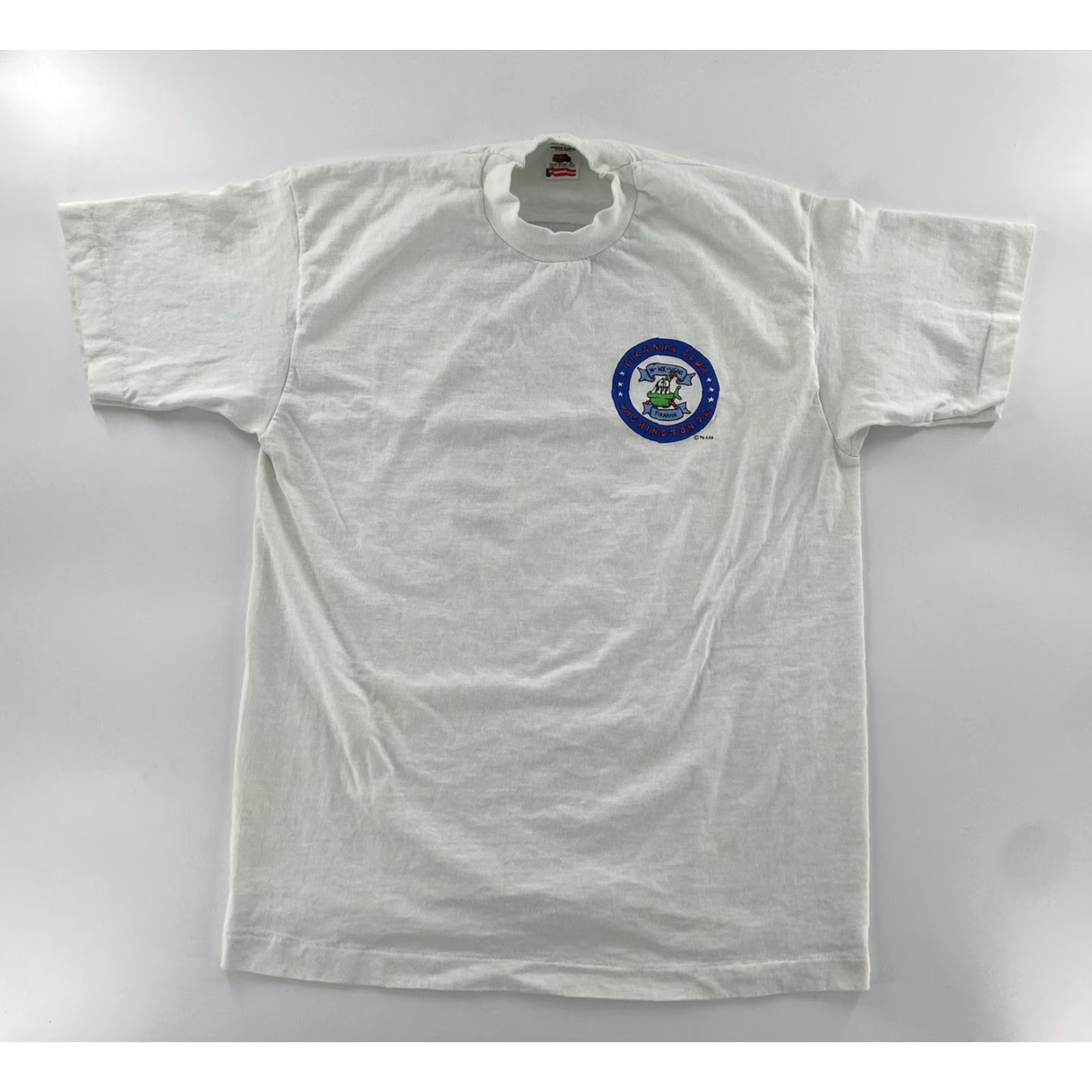 Fruit Of The Loom VINTAGE 90s Fruit of the Loom Cartoon Political T-Shirt Adult Large White Tint Short Sleeve Graphic Tee Unisex Size US L / EU 52-54 / 3 - 2 Thumbnail