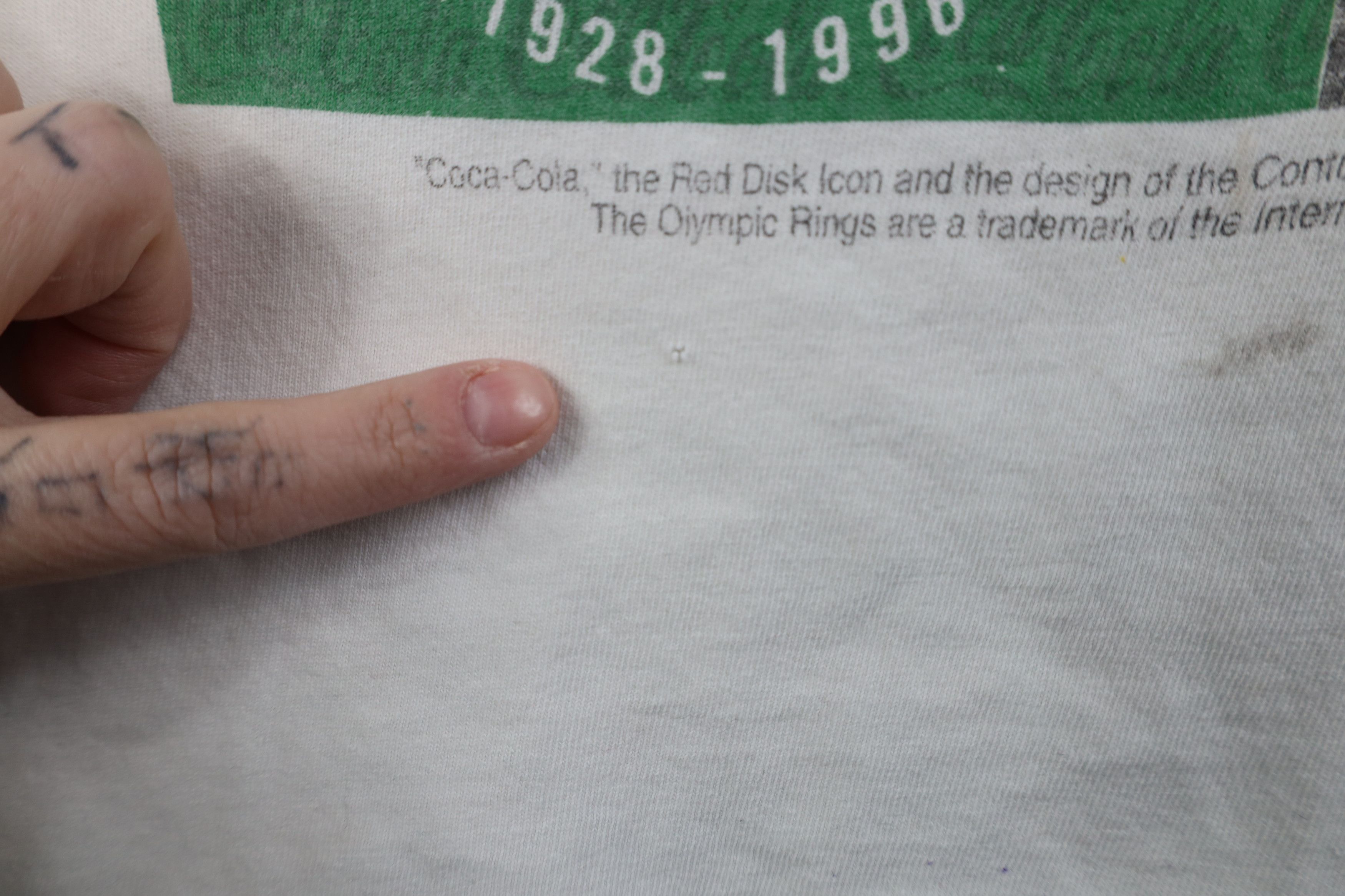 Hanes Vintage 90s Coca Cola 1996 Olympics Atlanta T-Shirt Size S / US 4 / IT 40 - 6 Thumbnail
