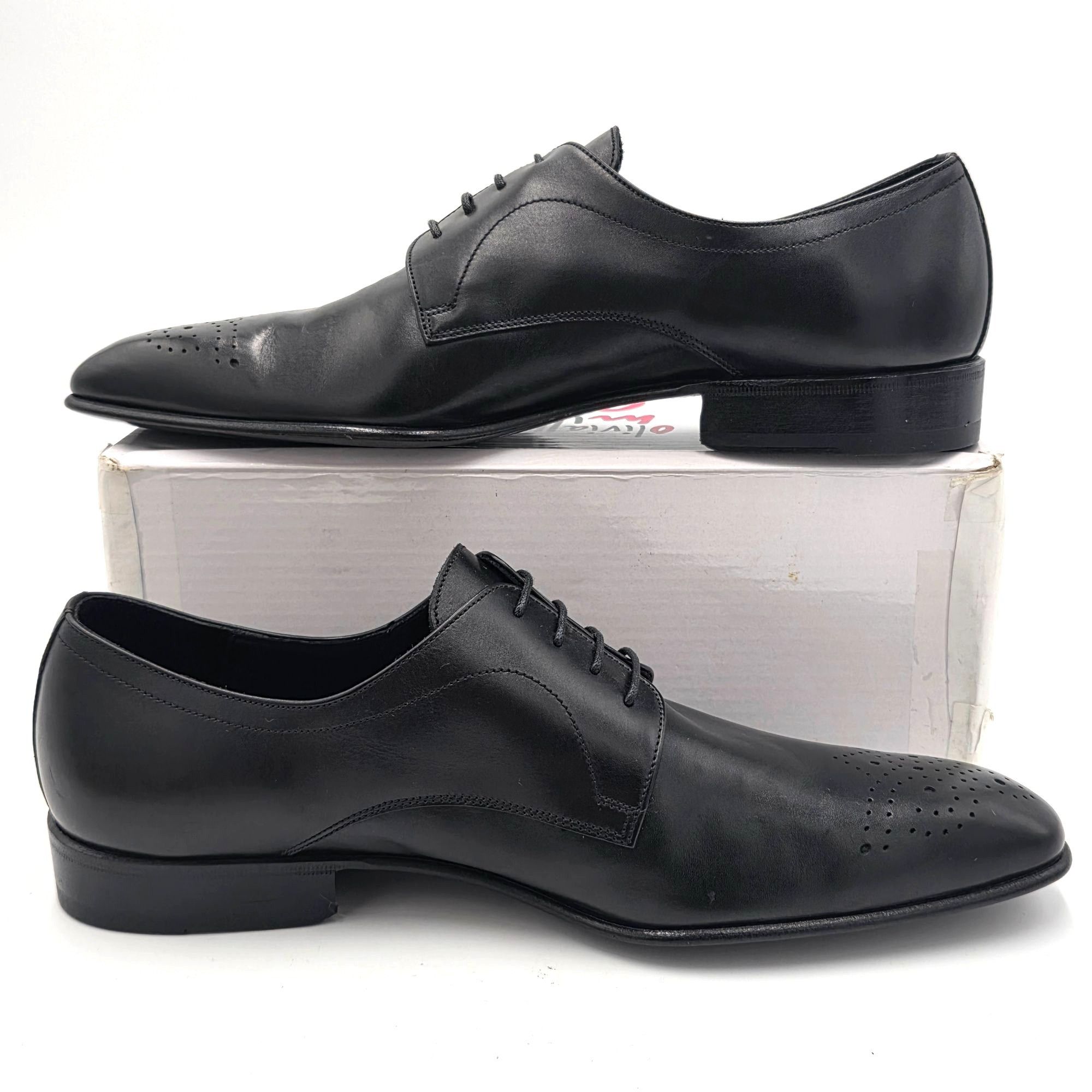 Other NEW Battaglia Italy Mens 7 Black Leather Dress Shoes Oxford Size US 7 / EU 40 - 5 Thumbnail