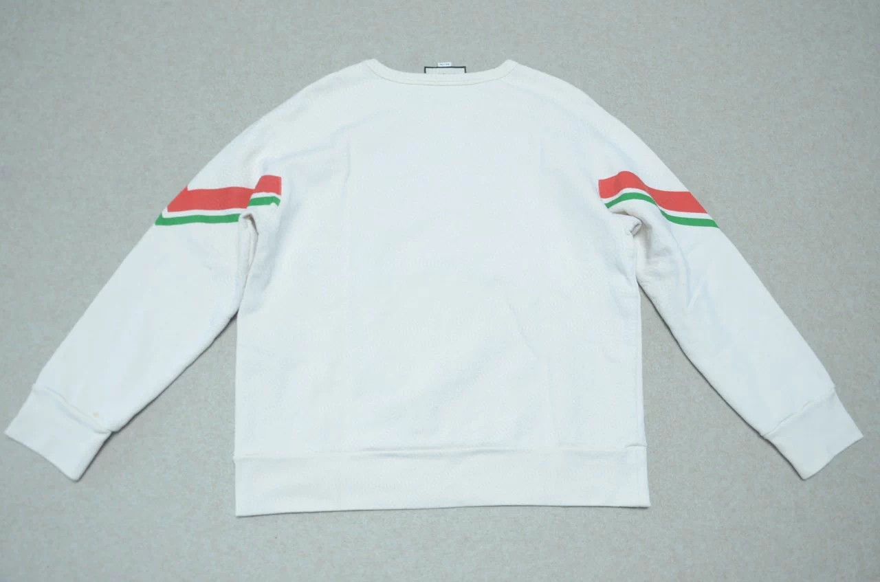 Gucci Gucci Double G Vintage Stripe White Unisex Sweatshirt XL Size US XL / EU 56 / 4 - 5 Thumbnail