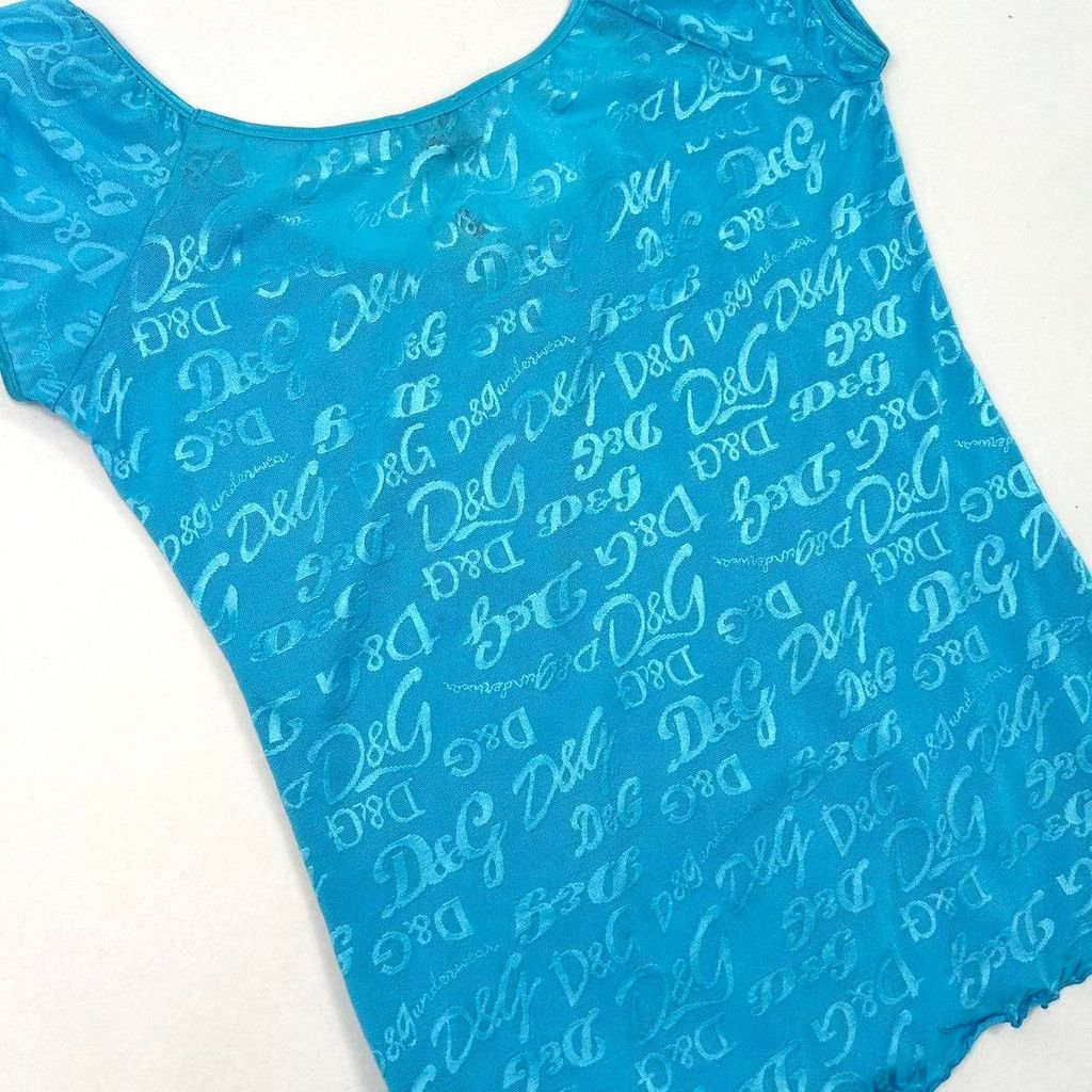 Dolce & Gabbana NWT y2k D&G blue mesh short sleeve top Size M / US 6-8 / IT 42-44 - 7 Thumbnail