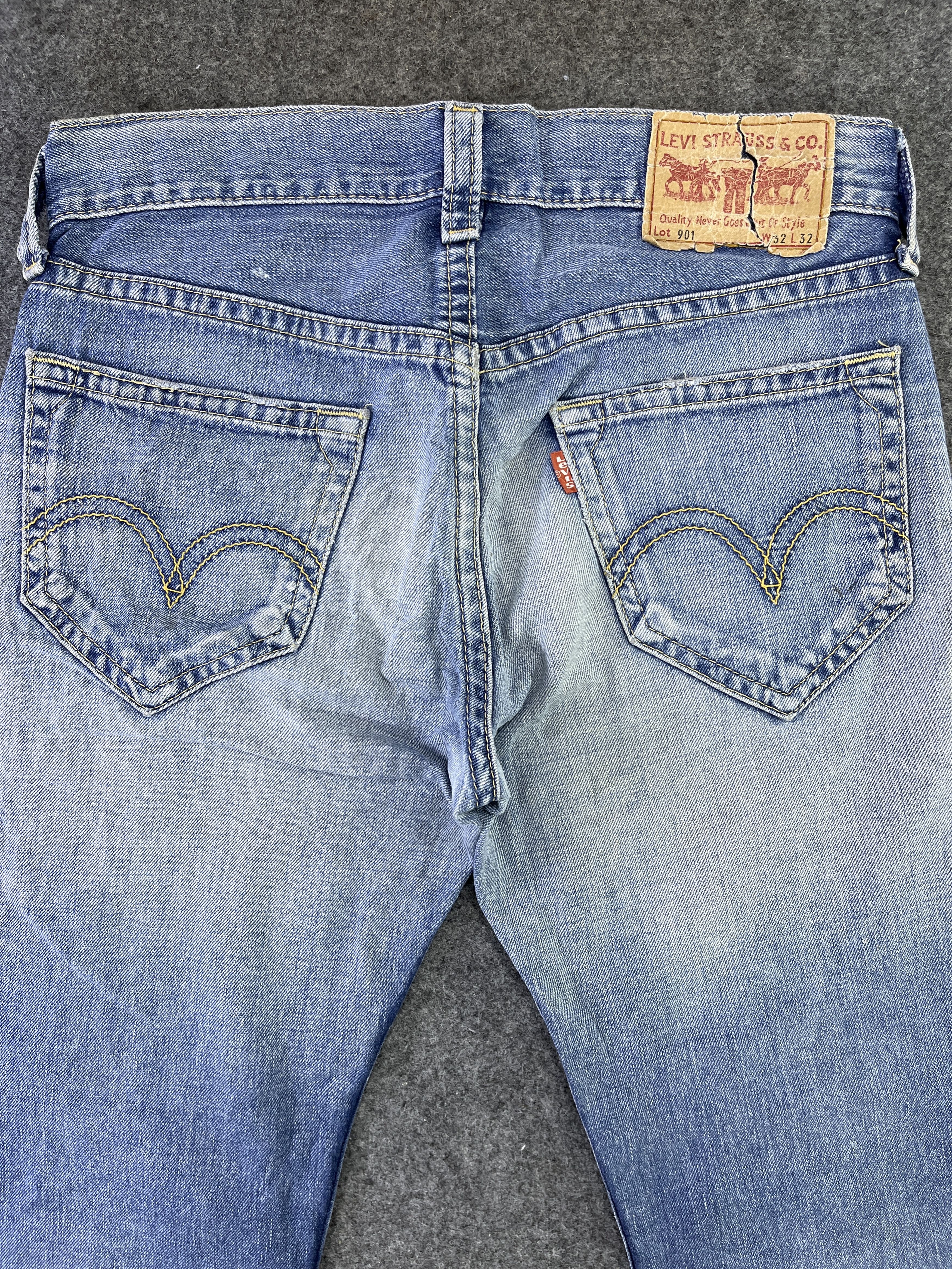 Levi's Vintage Levis 901 Faded Distressed Jeans - J917 Size US 34 / EU 50 - 4 Thumbnail