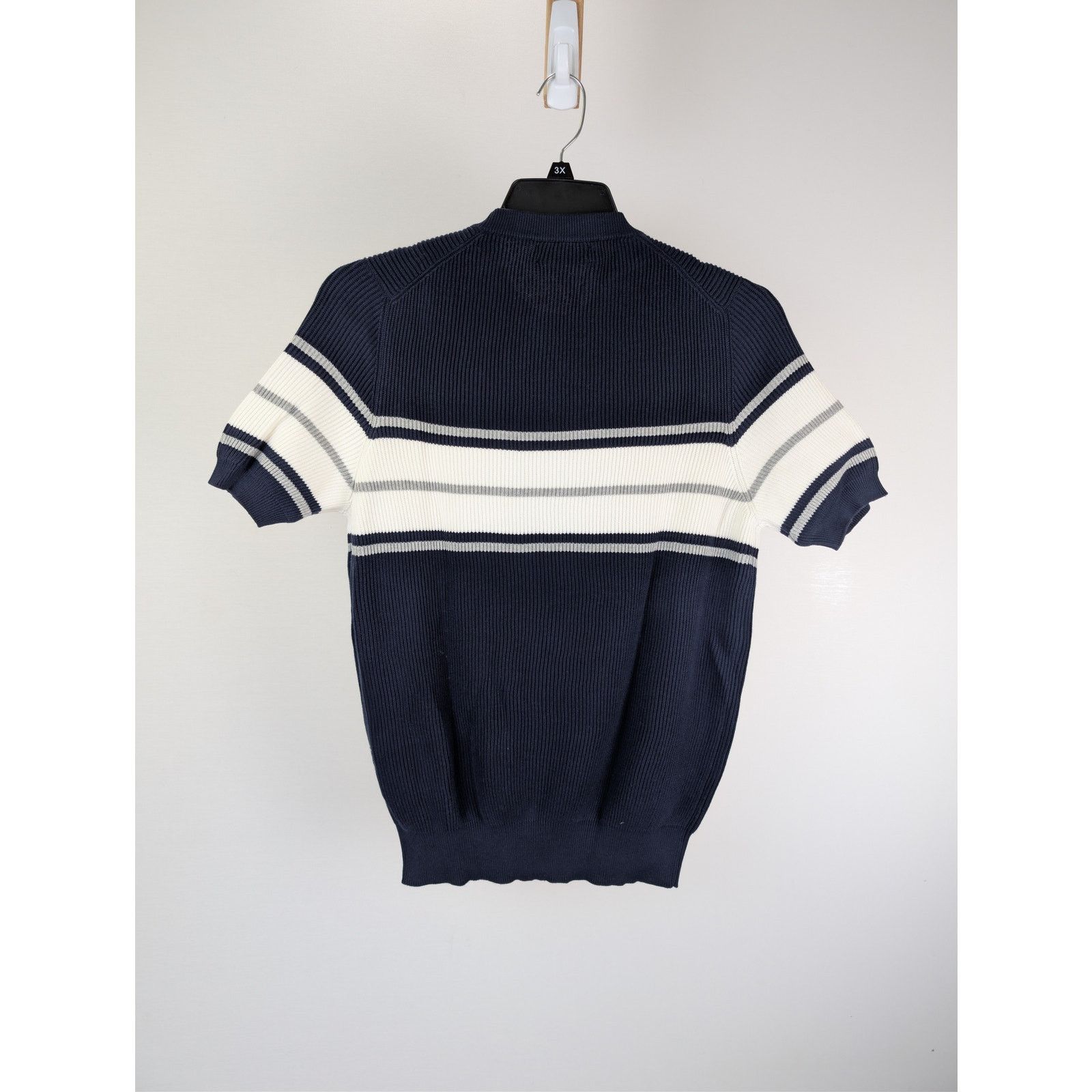 Brunello Cucinelli o1rshd1 CC20 Short-Sleeve Striped Crewneck Sweater navy blue Size US M / EU 48-50 / 2 - 8 Thumbnail