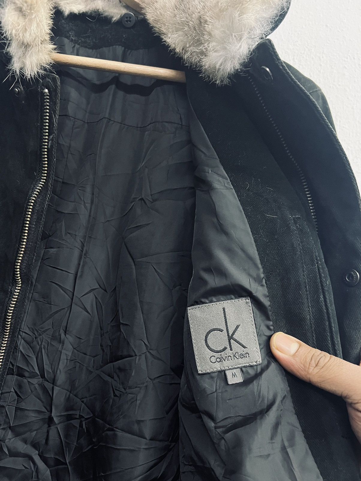 Calvin Klein × Calvin Klein 205W39NYC Vintage Calvin Klein Denim Chore Fur Jacket Size US M / EU 48-50 / 2 - 11 Thumbnail