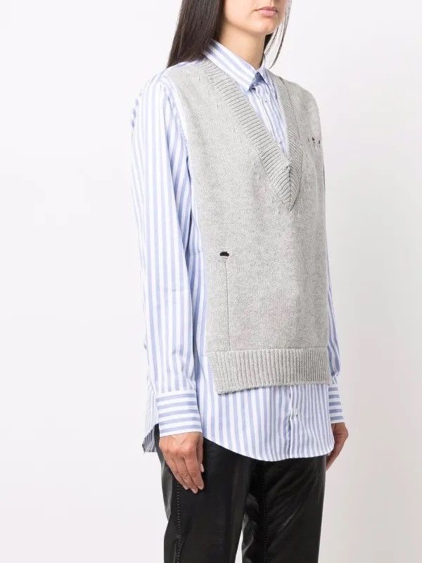 Maison Margiela Maison Margiela Spliced knit-detail shirt Size M / US 6-8 / IT 42-44 - 11 Thumbnail