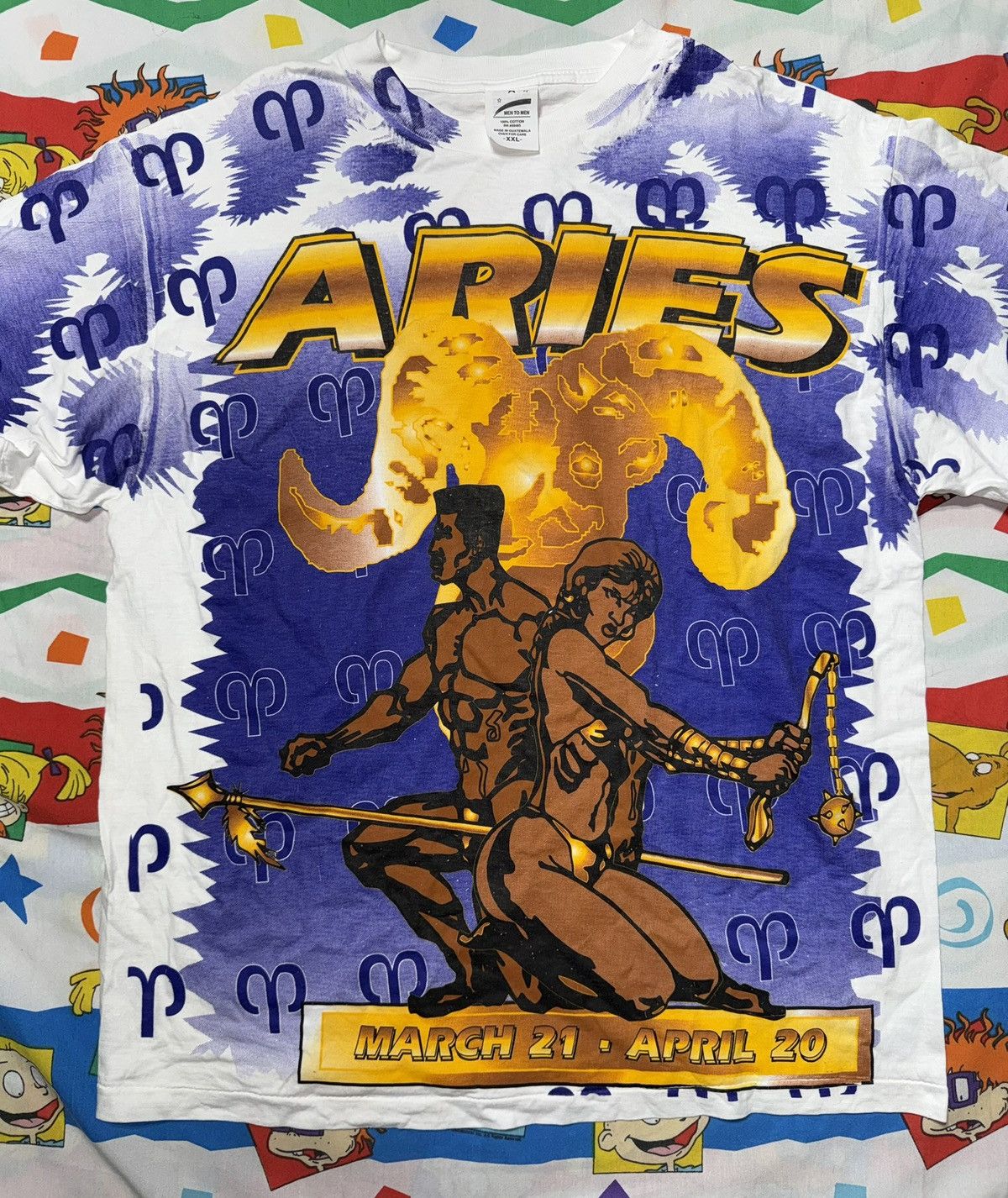 Other Vtg 90s Aries Black Love Horoscope Zodiac Sign AOP Shirt Size US XXL / EU 58 / 5 - 2 Thumbnail