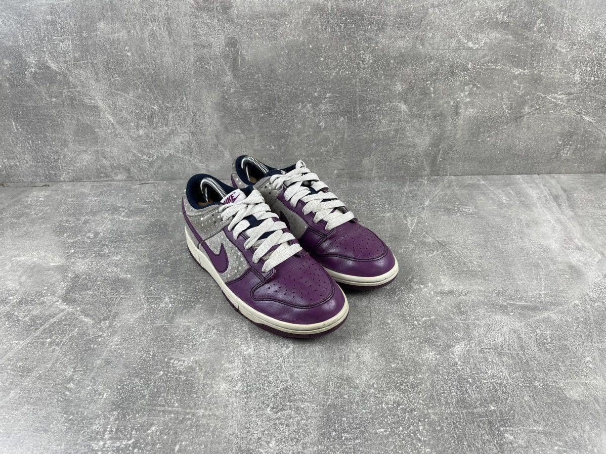 Nike × Vintage Nike Dunks Leather Sneaker Dot Purple Shoes 2009 Size US 9 / IT 39 - 3 Thumbnail
