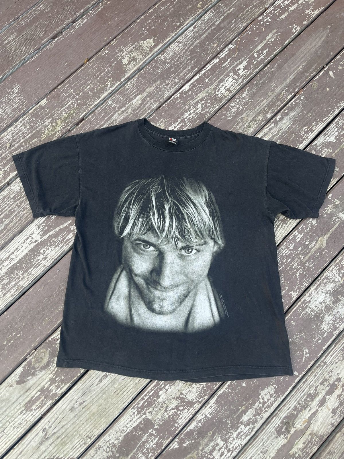 image of Vintage 1998 Giant Kurt Cobain The End Of Music Shirt in Black, Men's (Size XL)