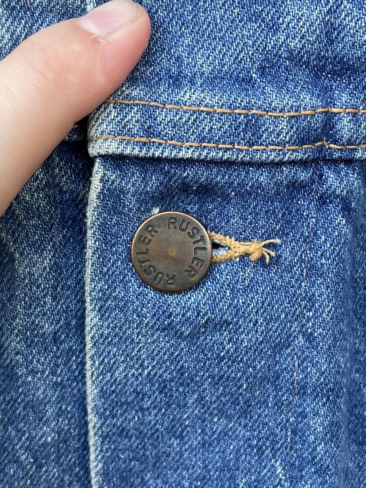 Rustler Vintage 80s Rustler Jean Jacket Super 13oz Denim Distressed Size US L / EU 52-54 / 3 - 5 Thumbnail