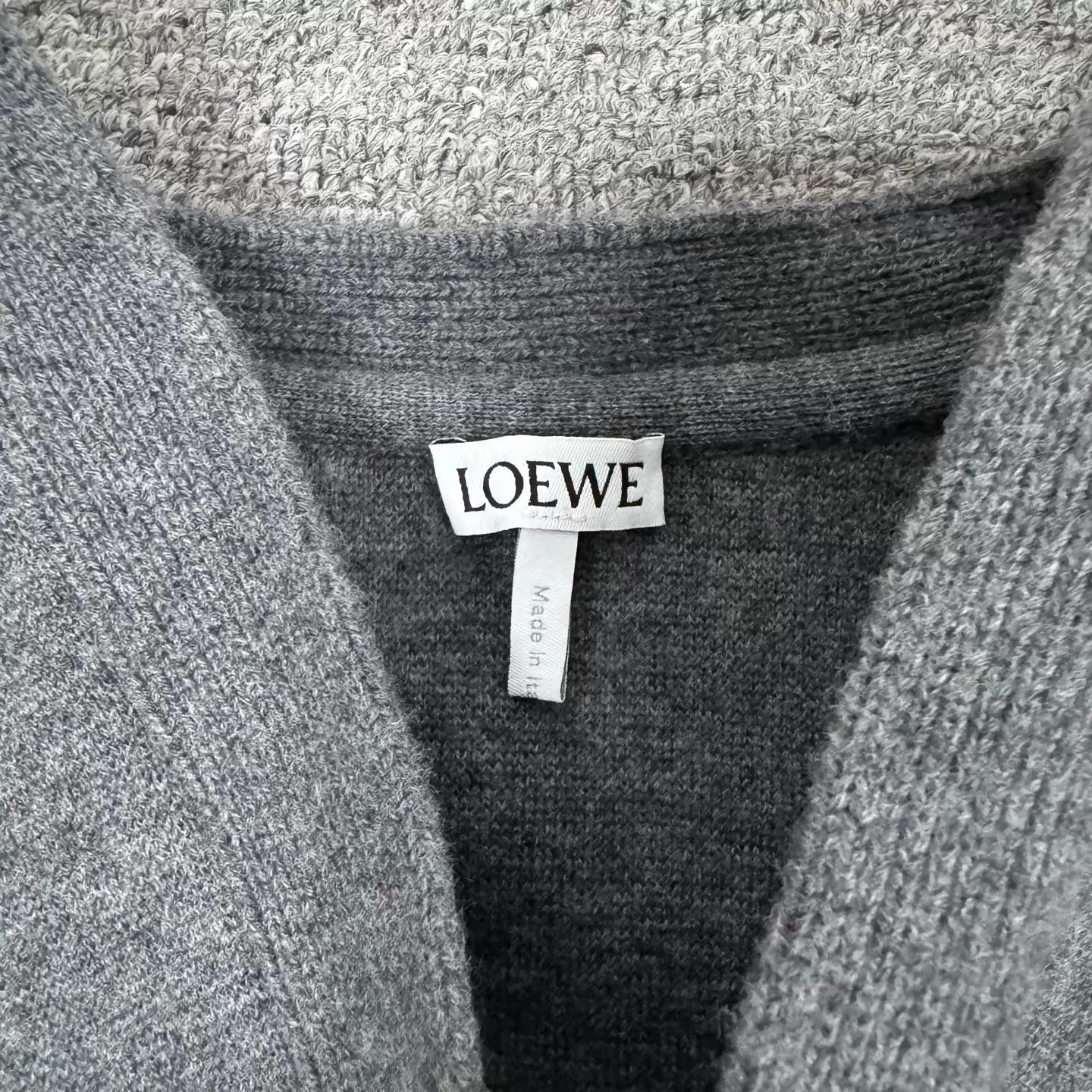 Loewe Loewe gray mid7/8sleeve wool knit cardigan M 99new Size US M / EU 48-50 / 2 - 5 Thumbnail
