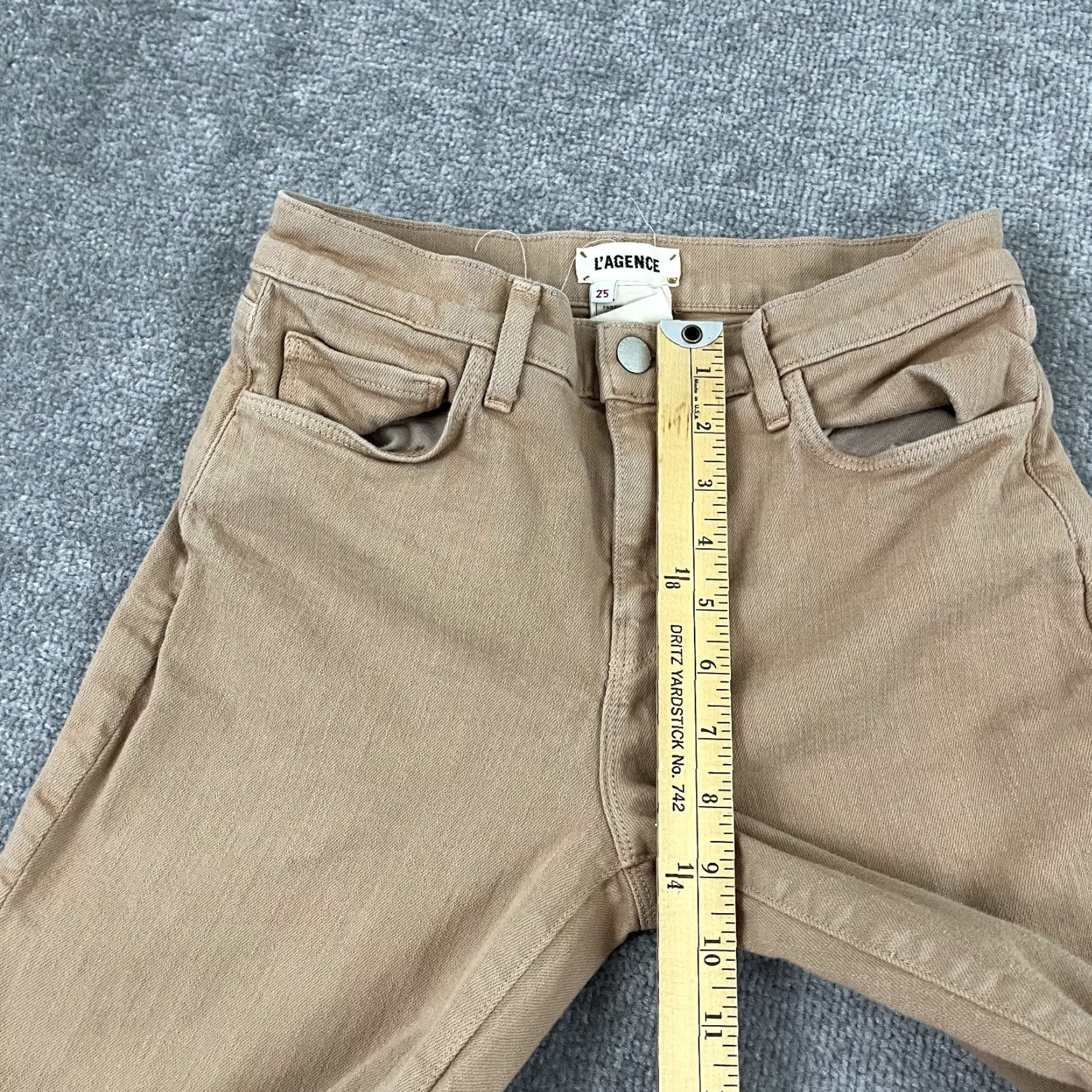 L'AGENCE L'agence Pants Womens Sz 25 / 26" Sada Cropped Slim High Rise Light Mocha Brown Jeans Pants Cropped Slim Fall Spring Summer Womens Size 42" / US 20 - 7 Thumbnail