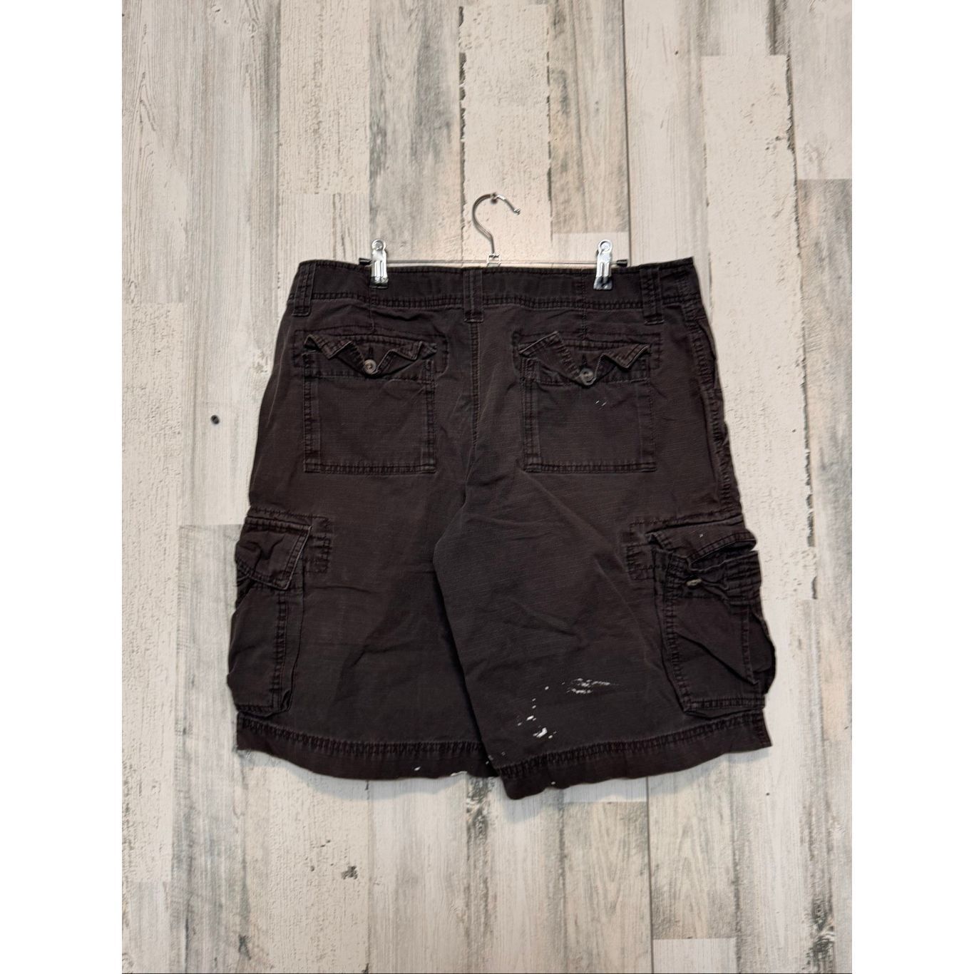 Mossimo Mossimo Supply Co Cargo Shorts Men’s 34 – Brown Workwear Paint Splatter Utility Pockets Size US 34 / EU 50 - 3 Thumbnail
