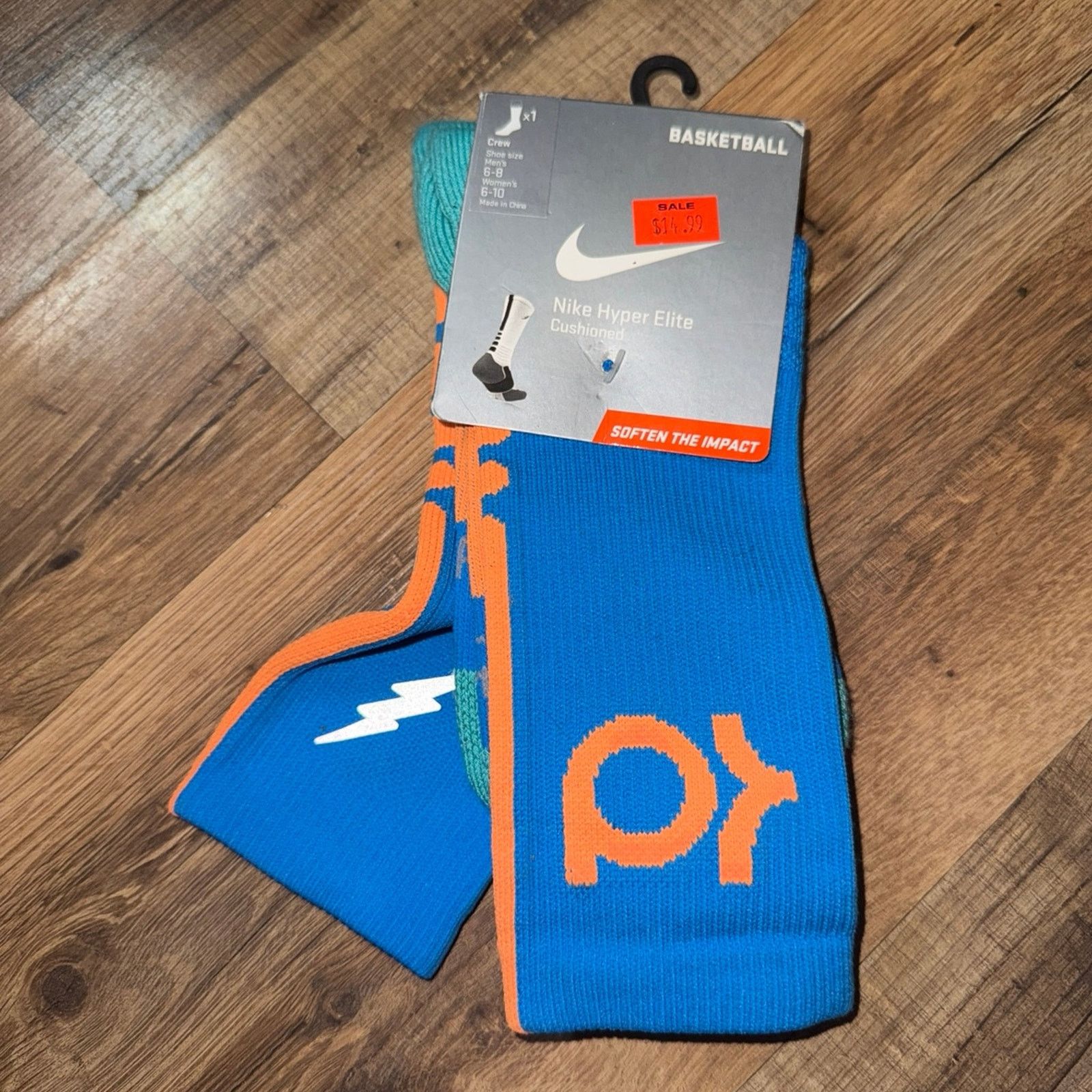 Nike 2013 Nike KD Hyper Elite Cushioned Basketball Crew Socks Size ONE SIZE - 1 Thumbnail