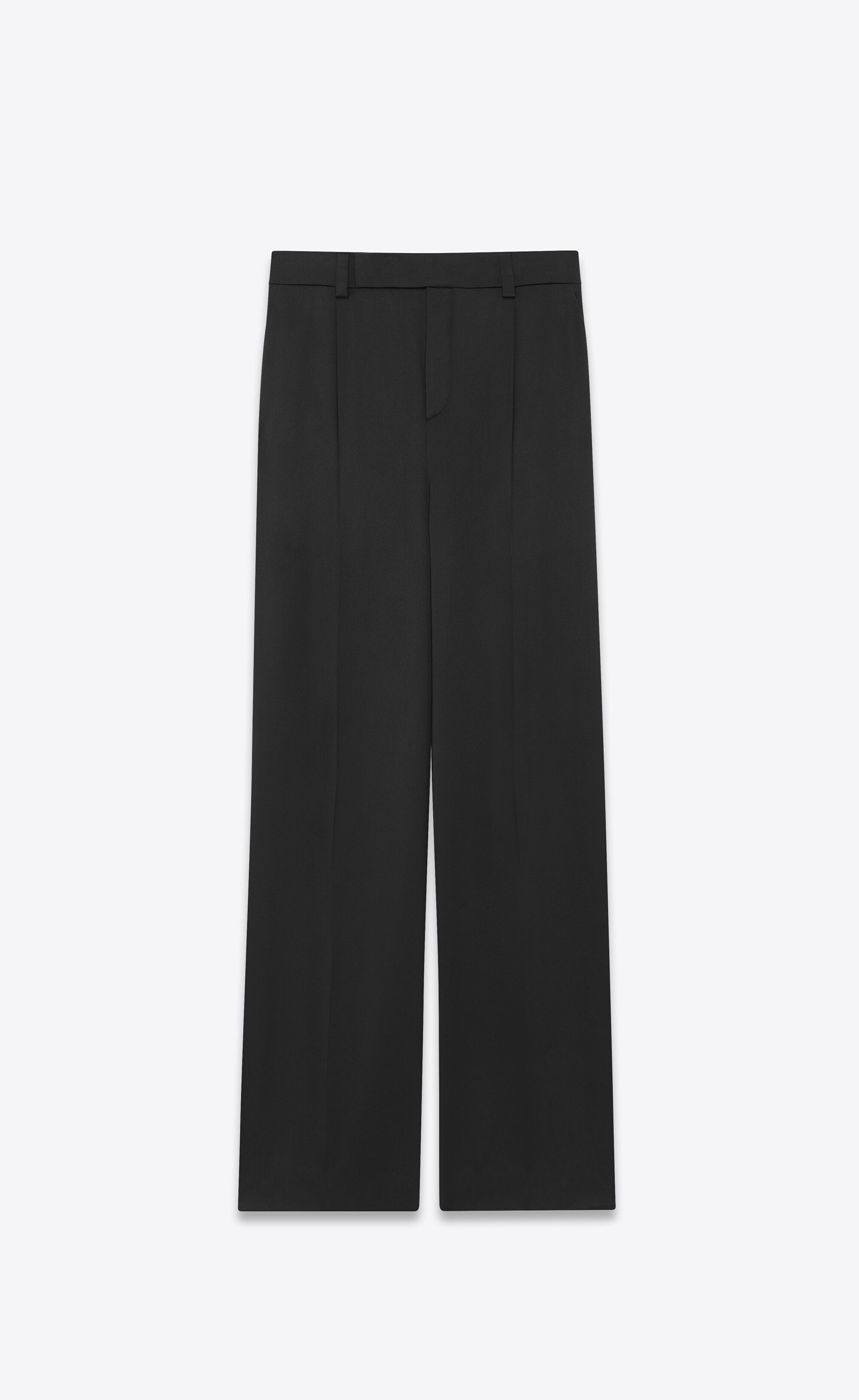 Saint Laurent Paris o1s1wg110924 Flared Pants in Silk Satin in Black Size US 38 / EU 54 - 1 Thumbnail