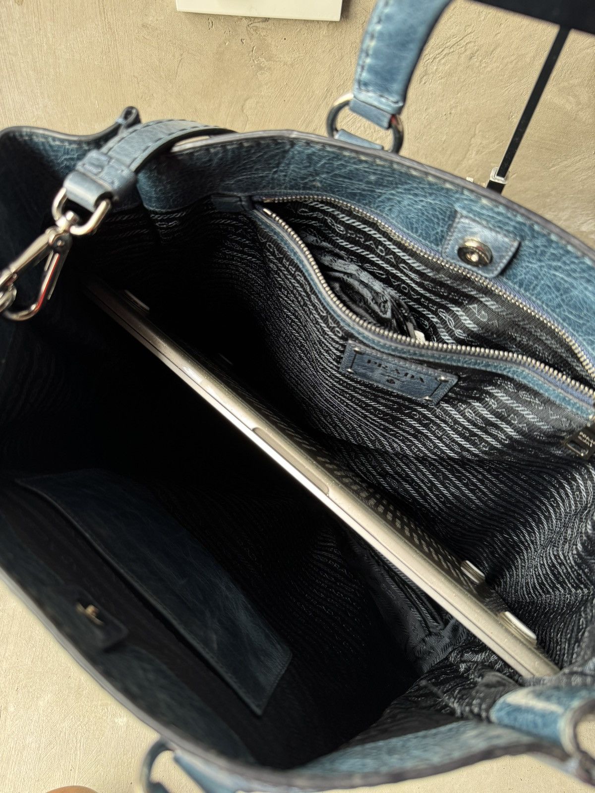 Prada PRADA Vitello Shine Tote Denim Size ONE SIZE - 10 Thumbnail