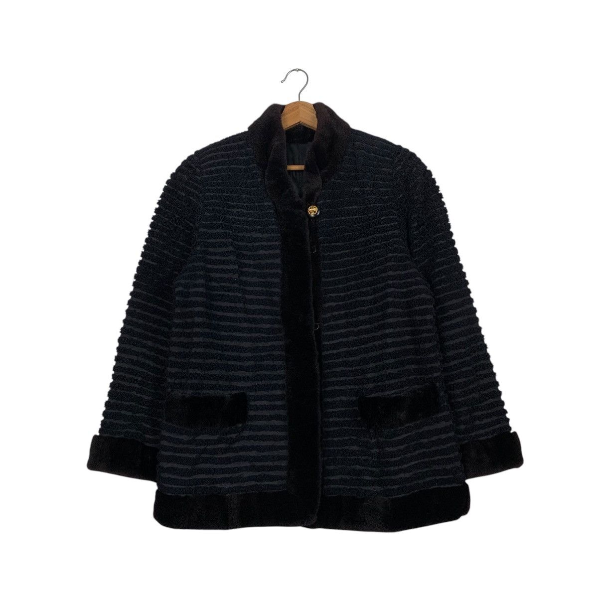 Japanese Brand Japanese Brand Stripe Black Women Jacket Size M / US 6-8 / IT 42-44 - 1 Thumbnail