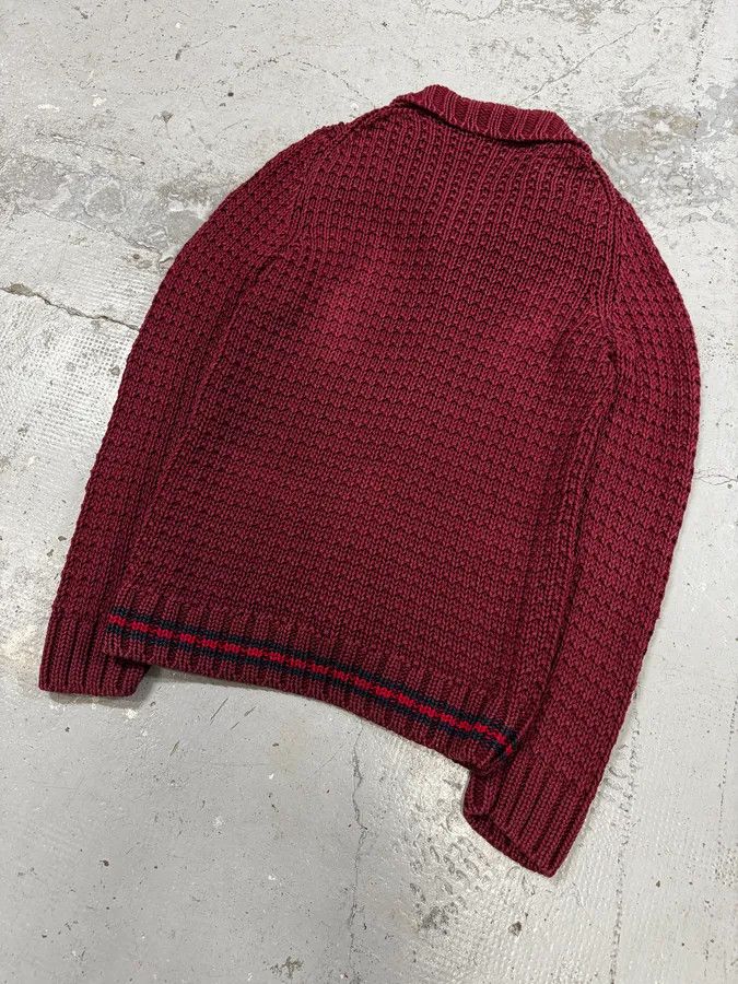 Gucci 2000s Gucci Red Wool Buttoned Cardigan Sweater Size US L / EU 52-54 / 3 - 6 Thumbnail