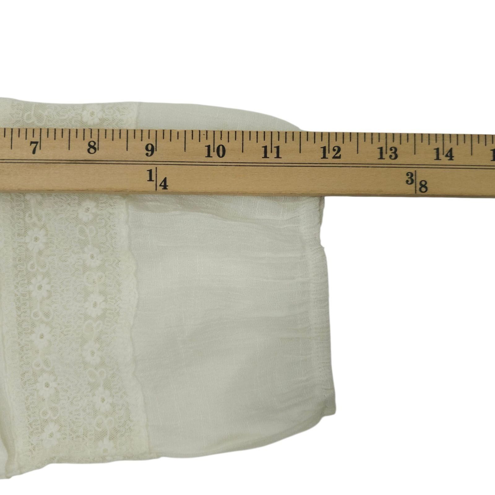 Other Naif Boho Peasant Top M White Gauze Off Shoulder Eyelet Fest Size M / US 6-8 / IT 42-44 - 16 Thumbnail