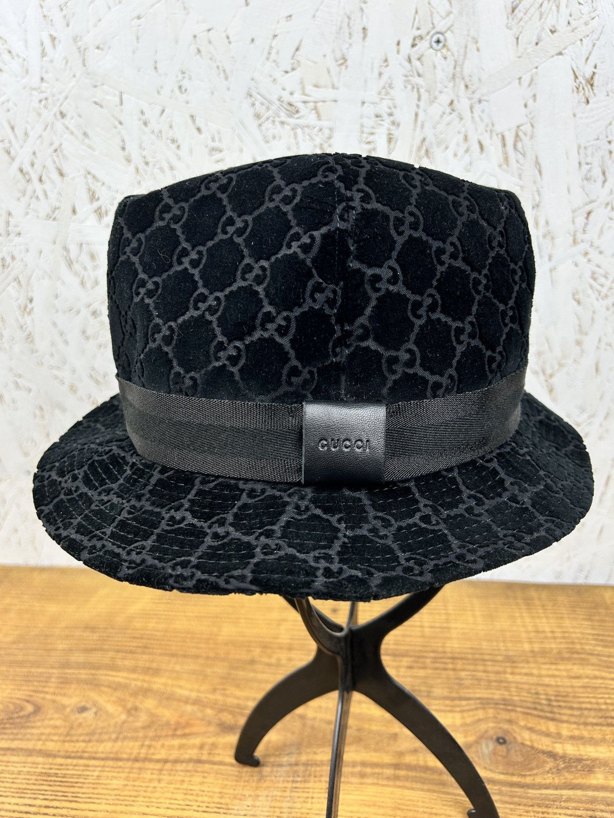 Gucci Vintage Gucci Corduroy Monogram GG Web Headwear Hat Size ONE SIZE - 1 Thumbnail