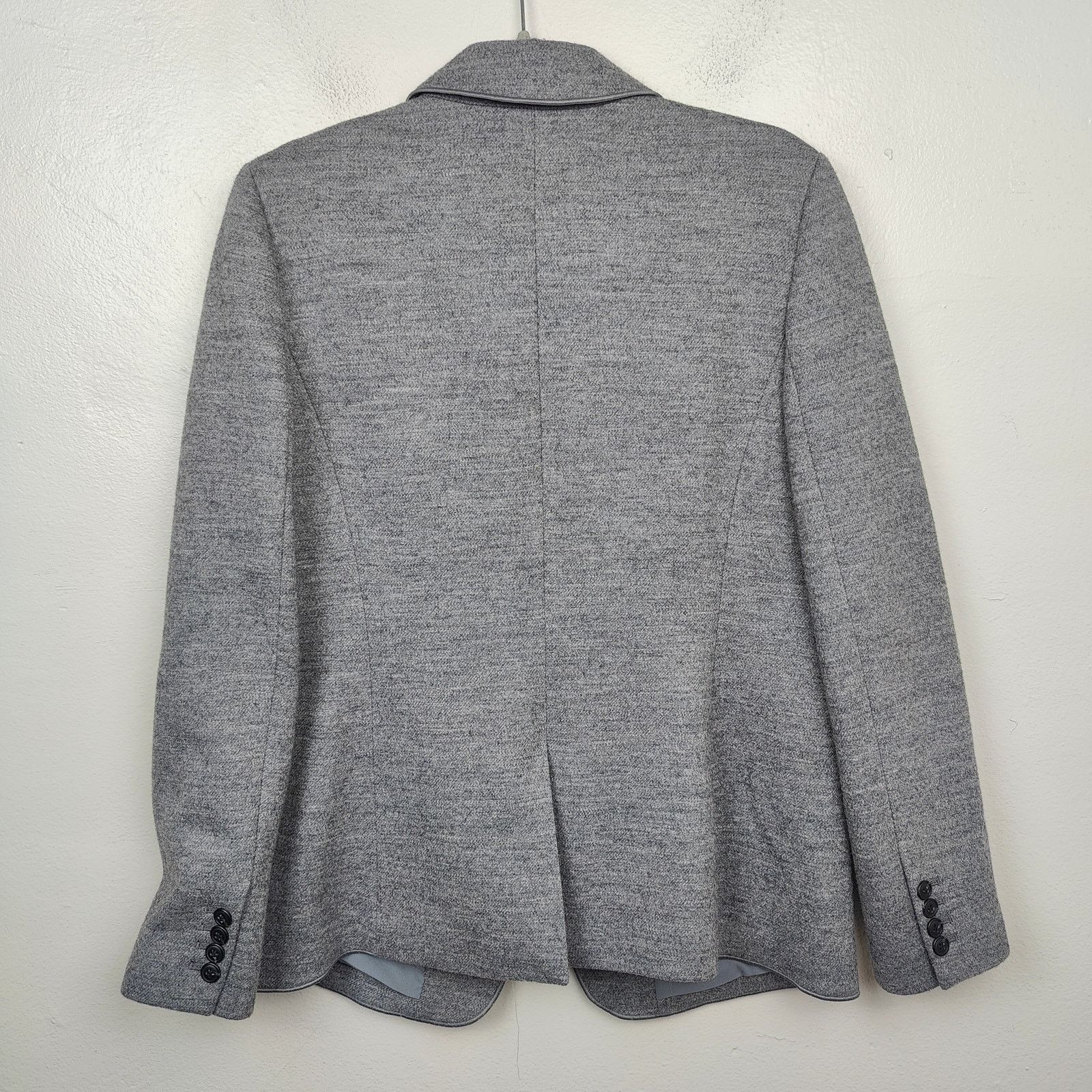 Ann Taylor Ann Taylor Knit Blazer Womens 12 Gray Heather Preppy Work Size XL / US 12-14 / IT 48-50 - 3 Thumbnail