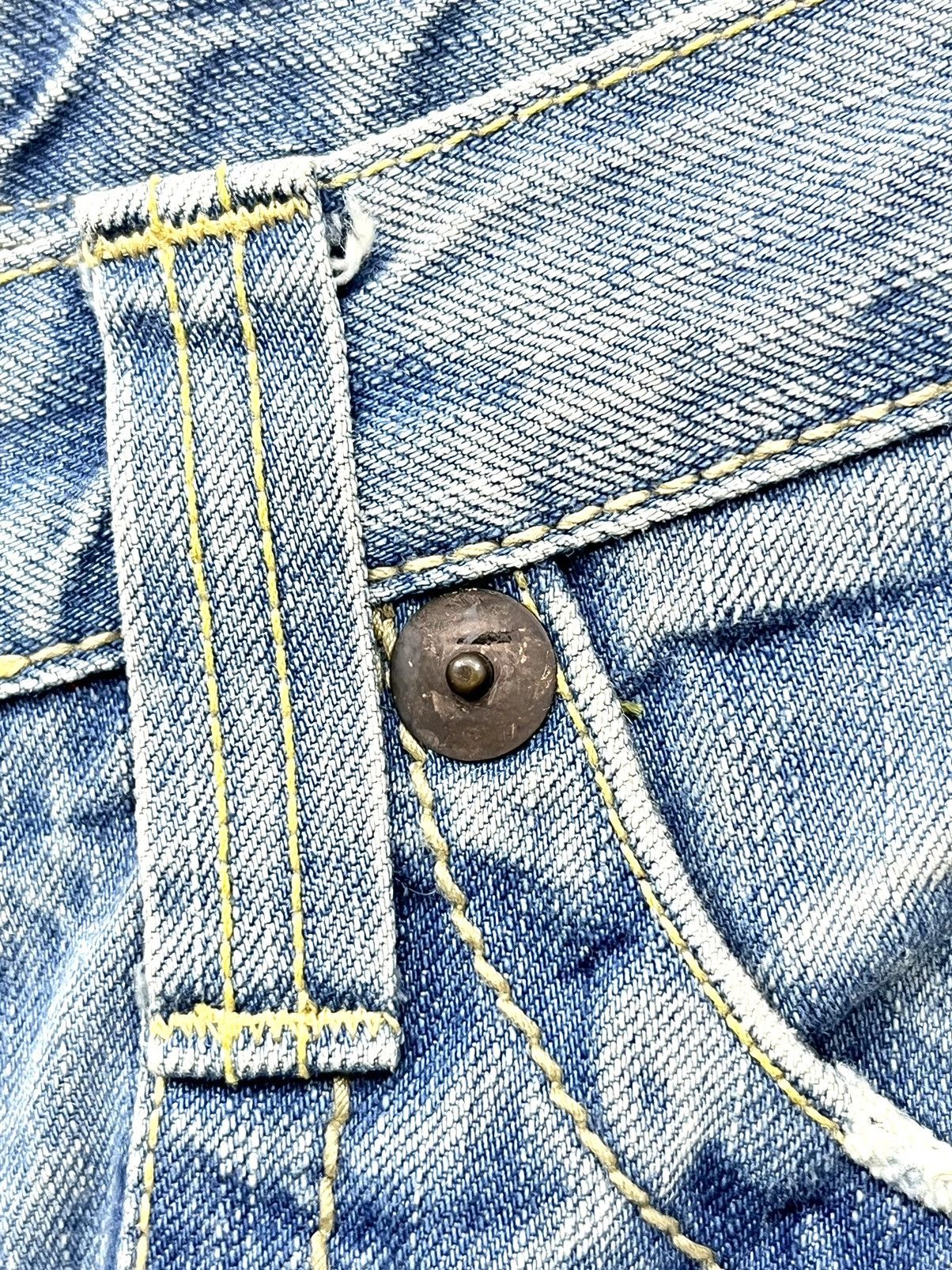 Blue Blue Japan 🔥LIGHT ACID WASH Clawmark Whisker Distressed Lowrise FLARE Size US 31 - 7 Thumbnail