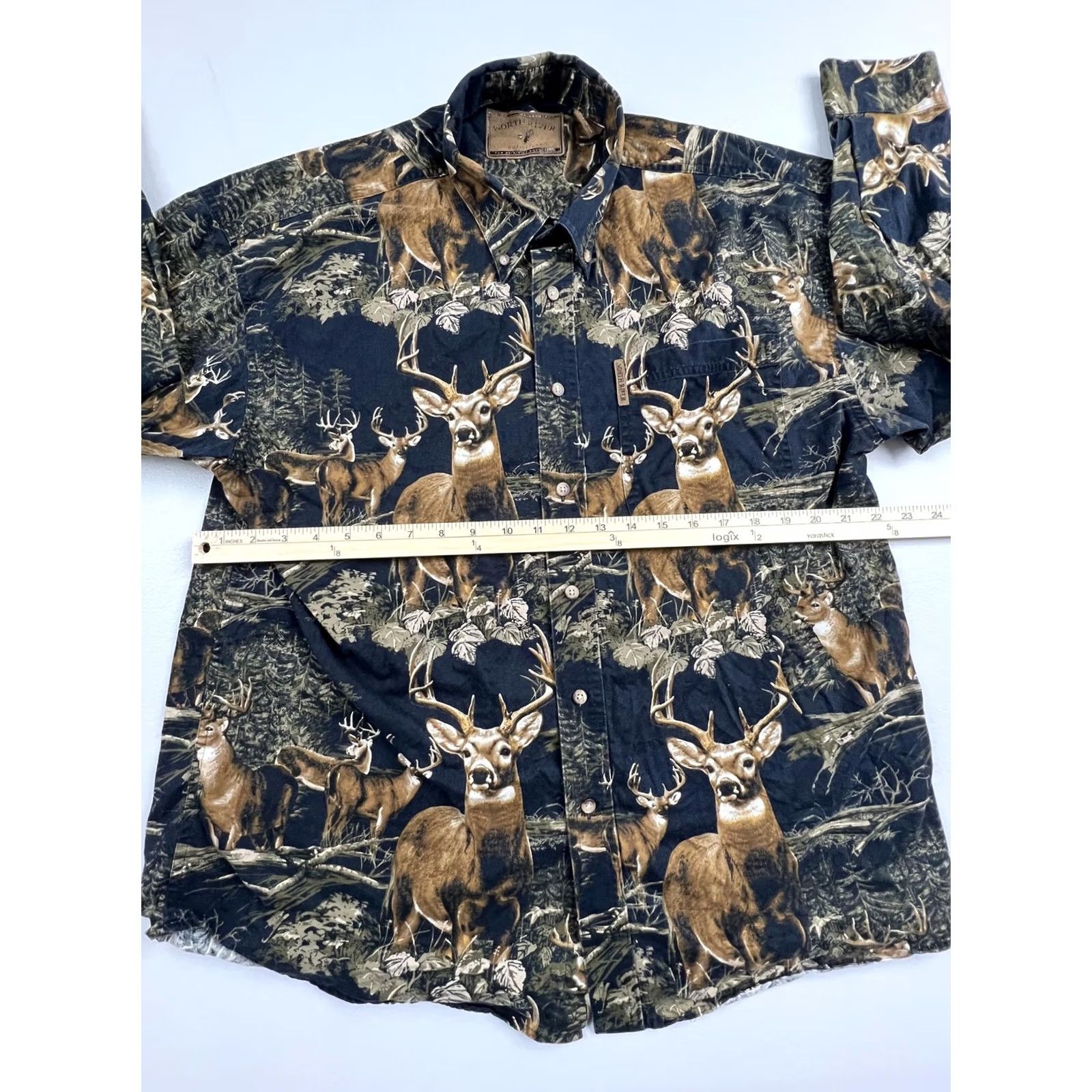 Vintage VINTAGE North River Shirt Mens XL Camo Brown Deer Wildlife Long Sleeve Button Up Heavy Size US XL / EU 56 / 4 - 6 Thumbnail