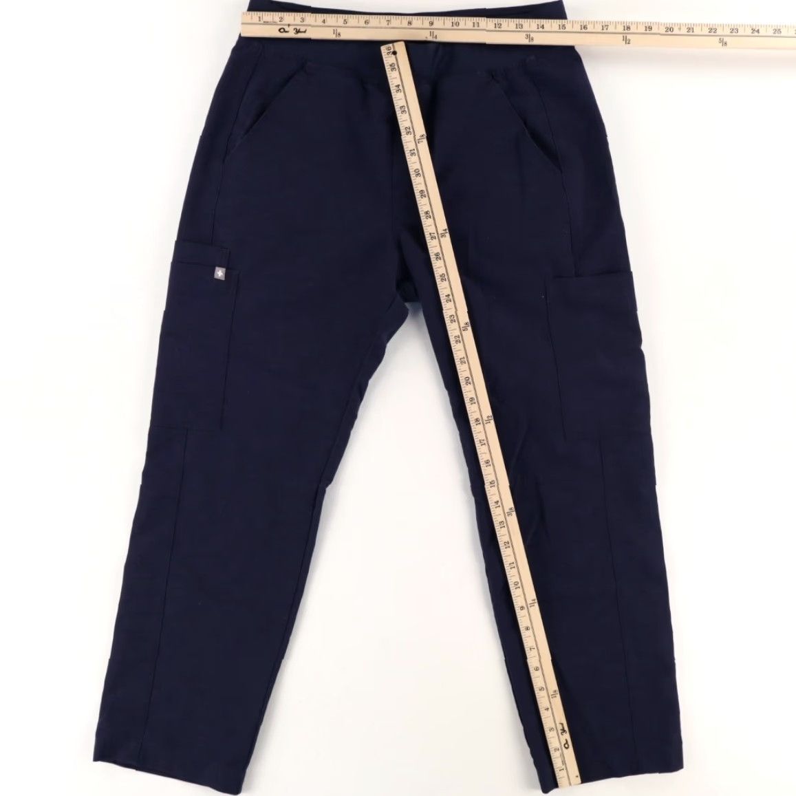 Vintage Figs Stretch Axim Scrub Polyester Woven Cargo Navy Women's MS Cargo Pants Size 32" / US 10 / IT 46 - 3 Thumbnail