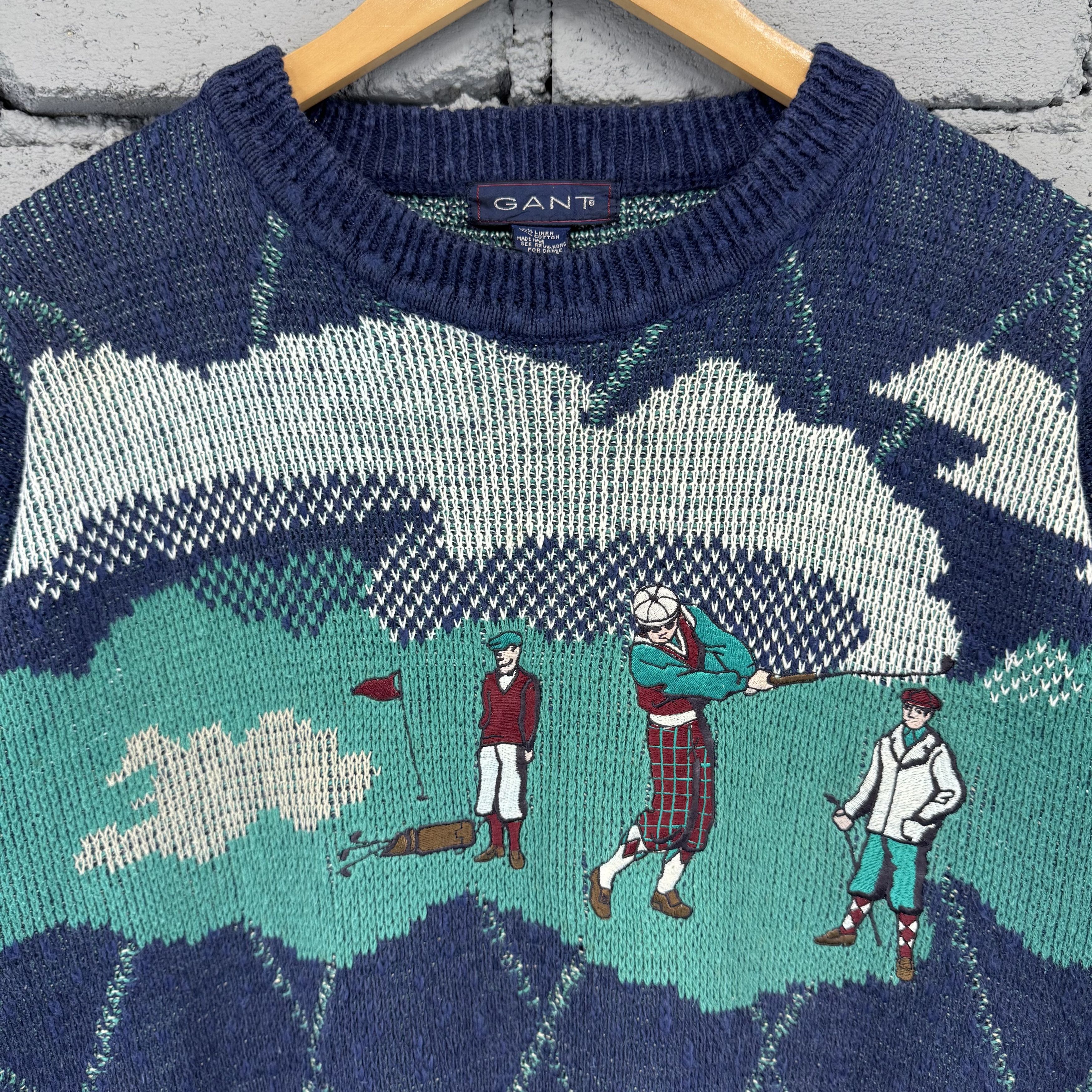 Japanese Brand Vintage 90s Sweater Knitwear Golf Graphic Crewneck Sportwear Size US M / EU 48-50 / 2 - 4 Thumbnail