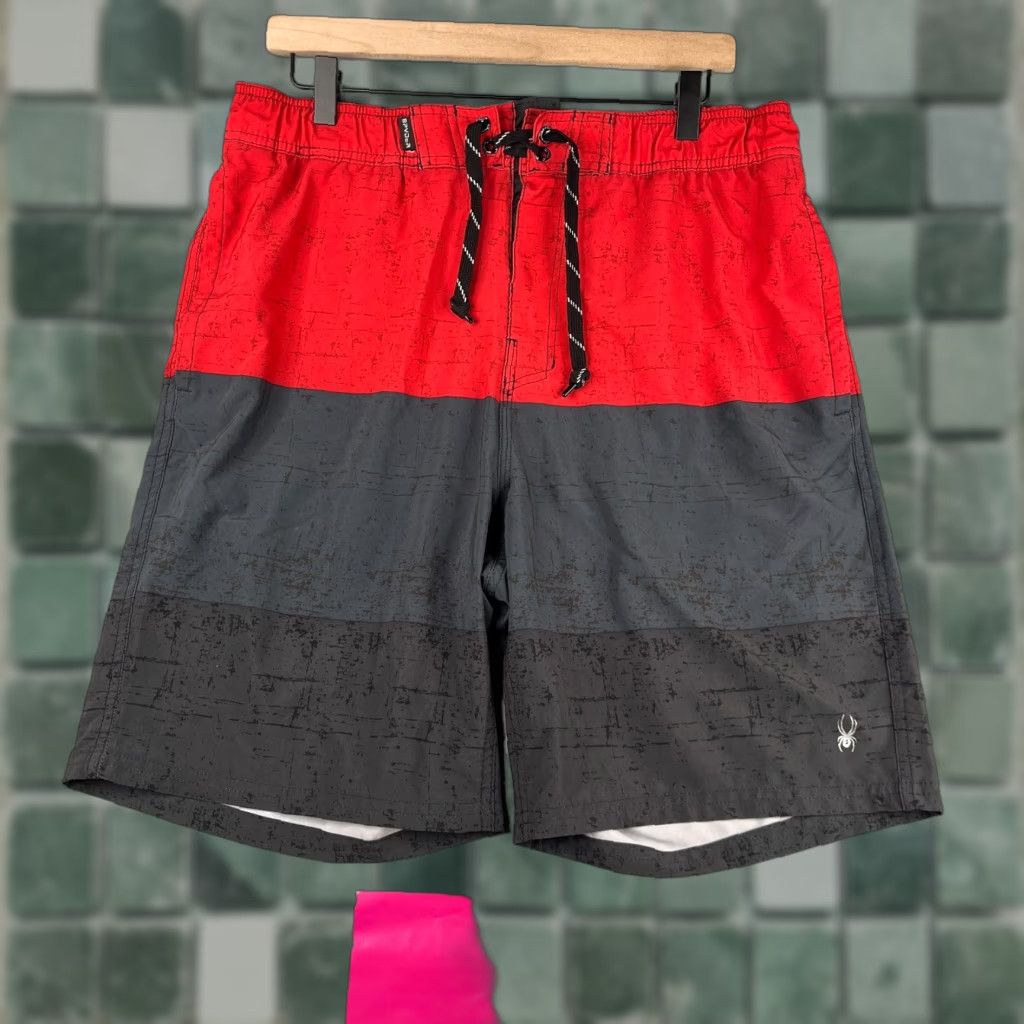 Spyder Spyder Men XL Swim Shorts Bottom Lined Pockets Elastic Waist Draw String Red Size ONE SIZE - 1 Thumbnail