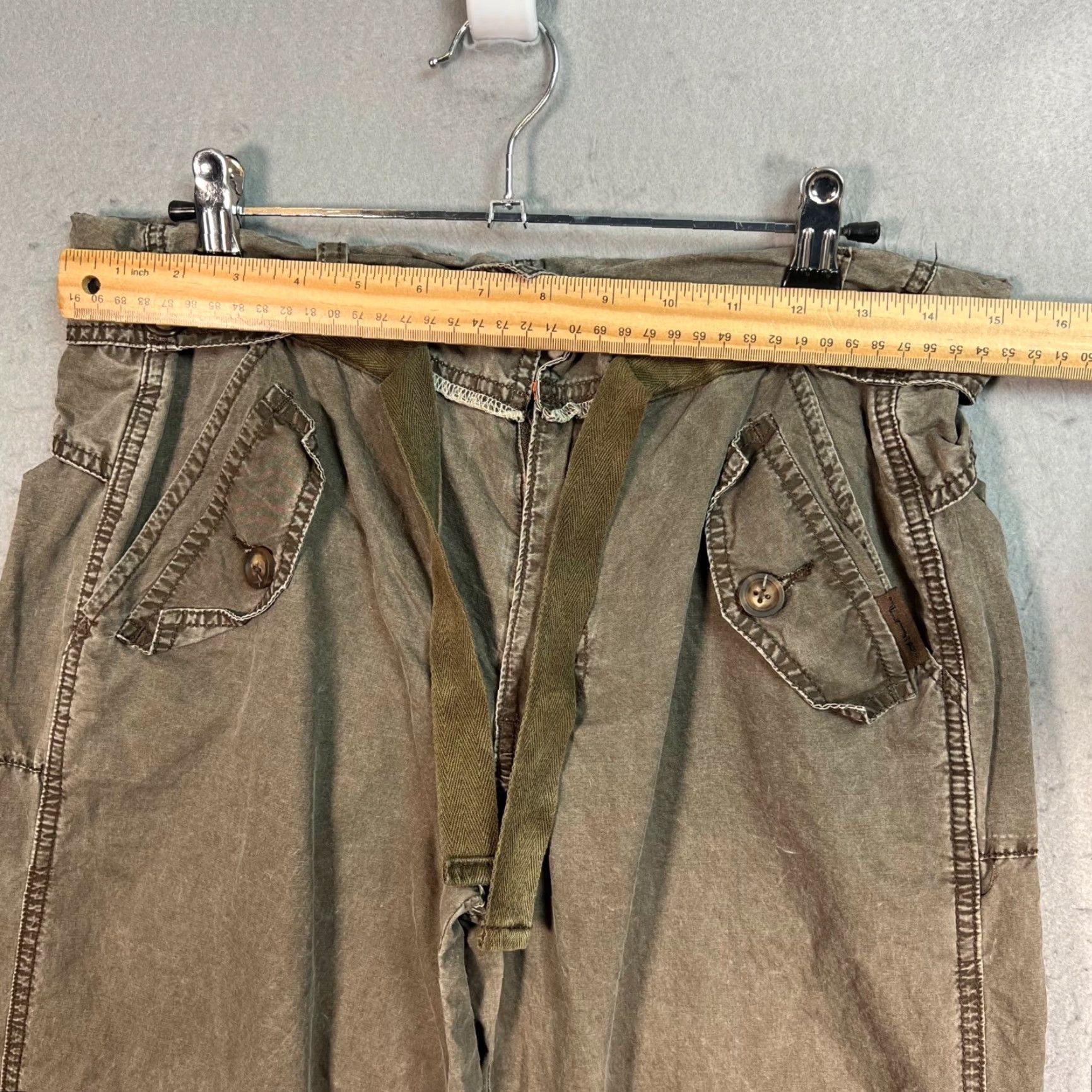 UNIF UNIF Womens 26 Olive Green Cargo Pants 100% Cotton Straight Leg Relaxed Fit Size 26" / US 2 / IT 38 - 6 Thumbnail
