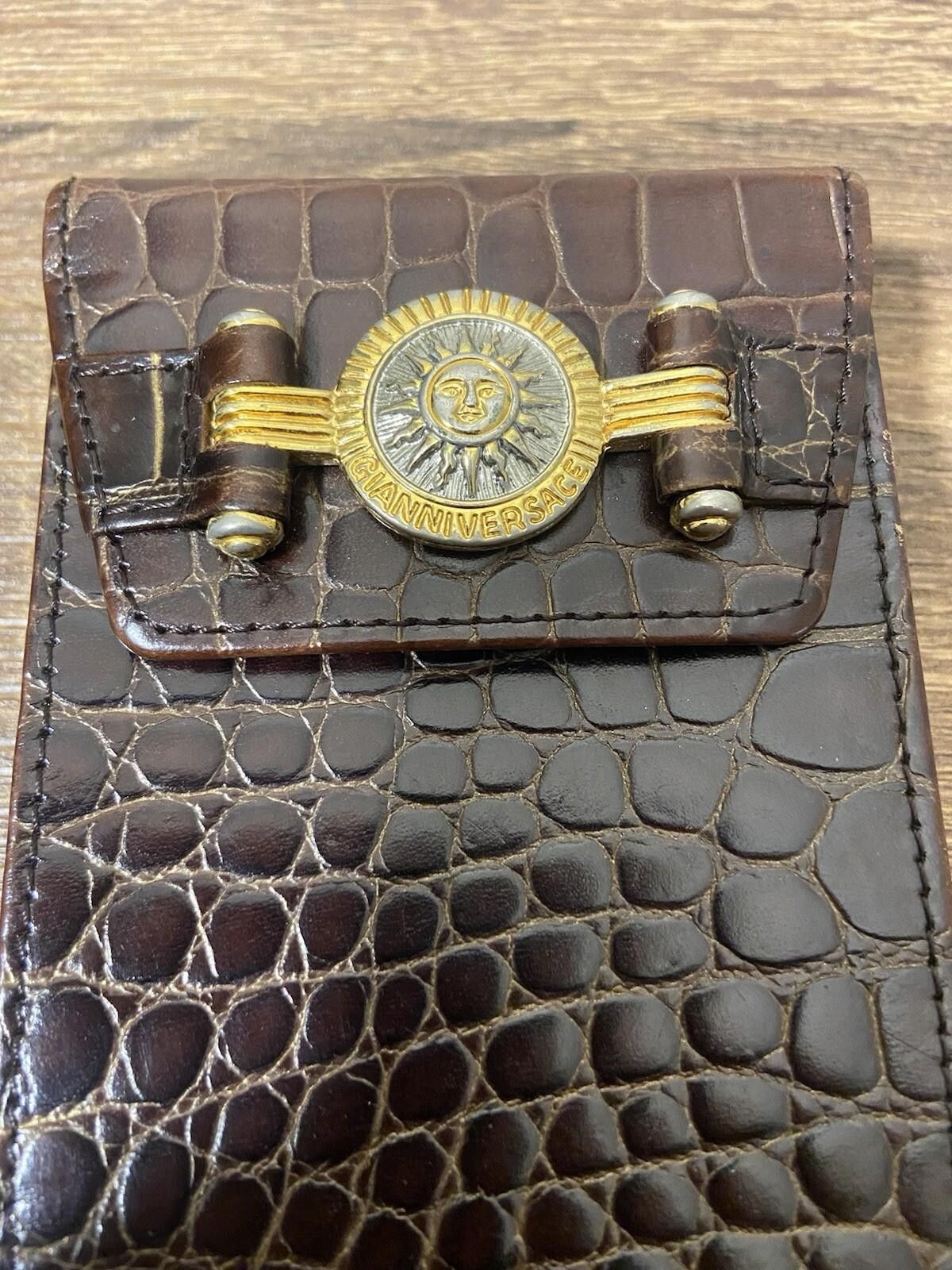 Versace 2piece Versace Sunburst black leather + croc cigarette case Size ONE SIZE - 3 Thumbnail