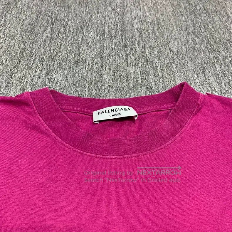 Balenciaga Balenciaga Pink Washed Destroyed Splash Short Sleeve Size US M / EU 48-50 / 2 - 9 Thumbnail