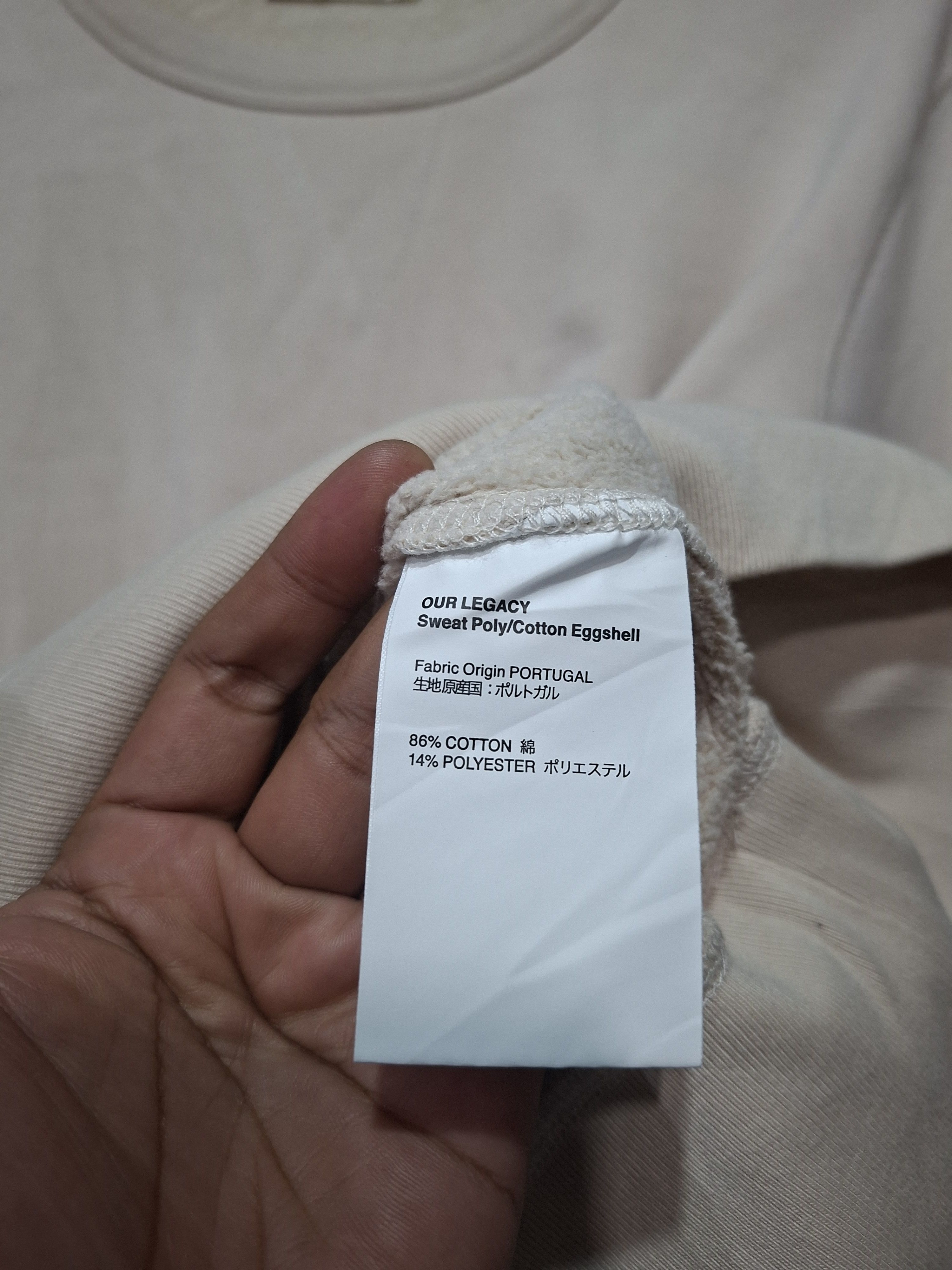 Our Legacy OUR LEGACY COTTON EGGSHELL SWEATSHIRT Size US L / EU 52-54 / 3 - 7 Thumbnail